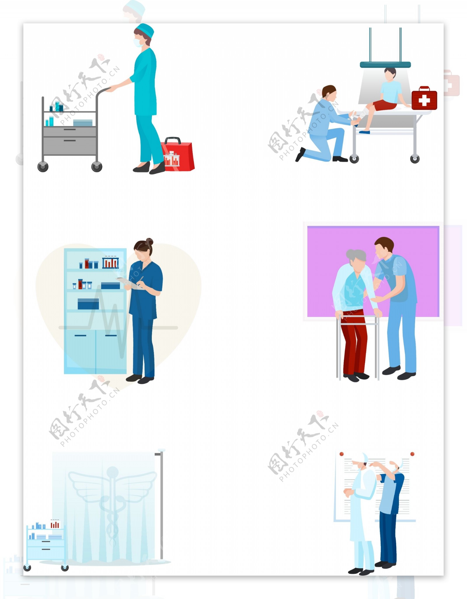 医生系类套图诊疗元素
