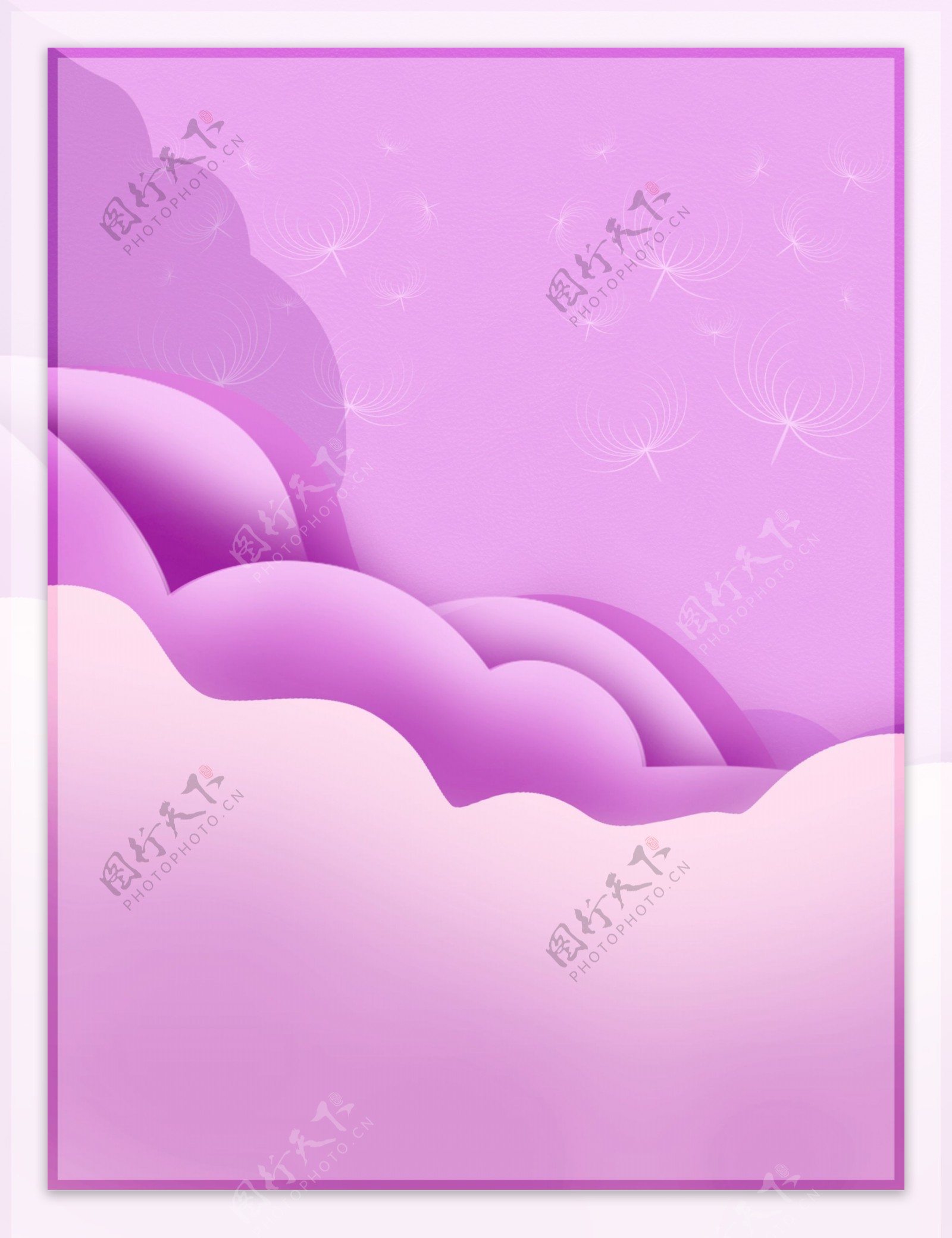 紫色唯美白色情人节背景