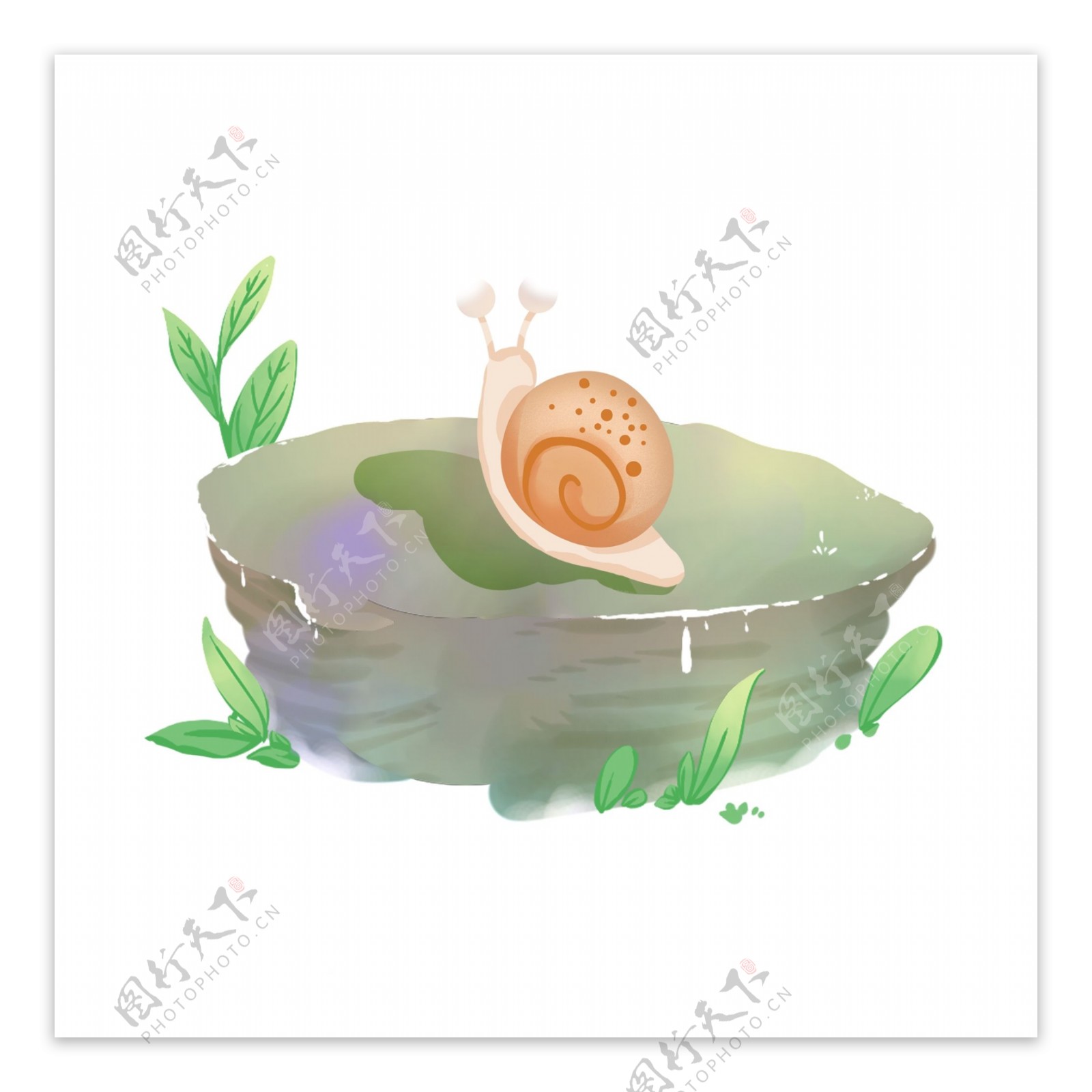 手绘可爱蜗牛免抠元素