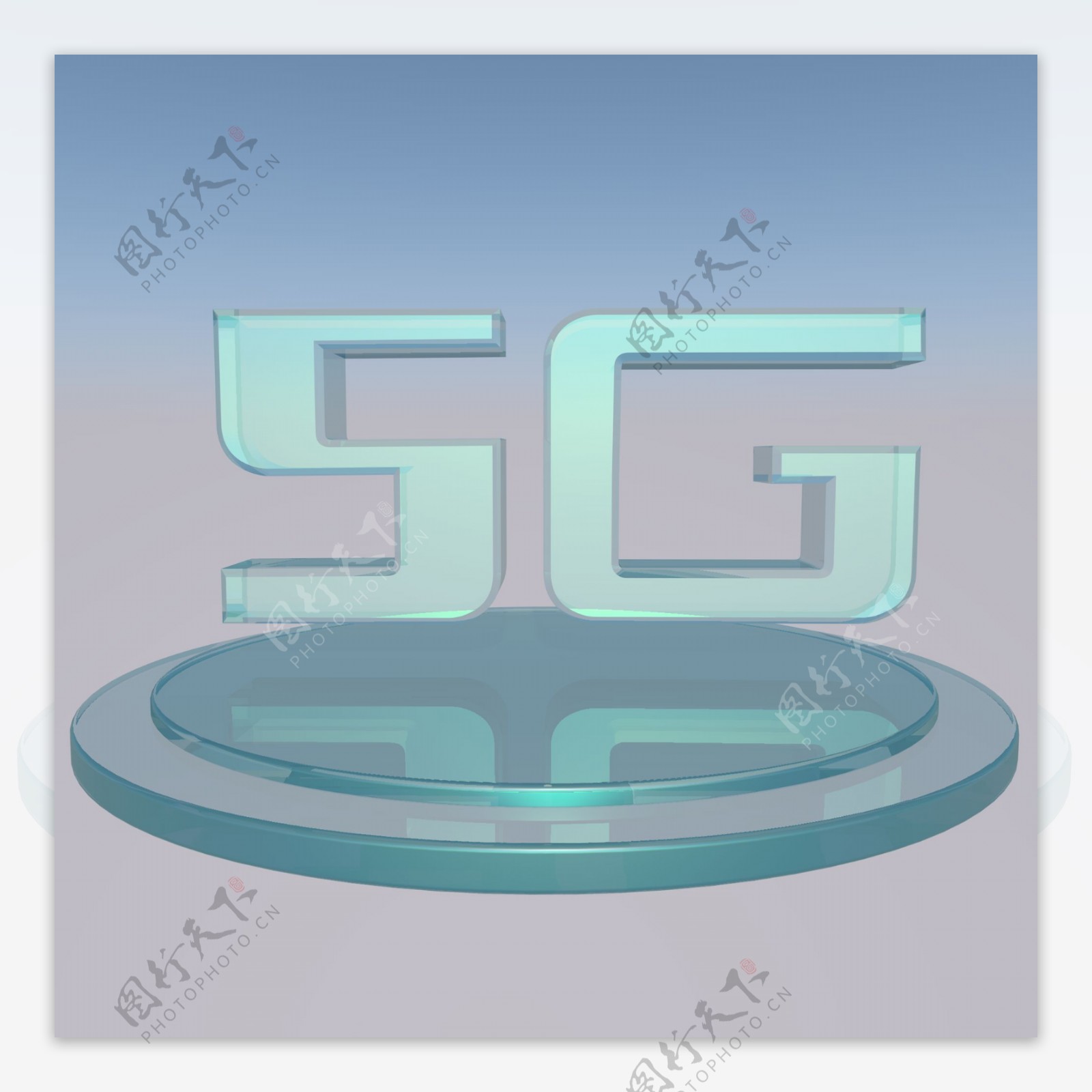 科技感透明玻璃C4D立体5G