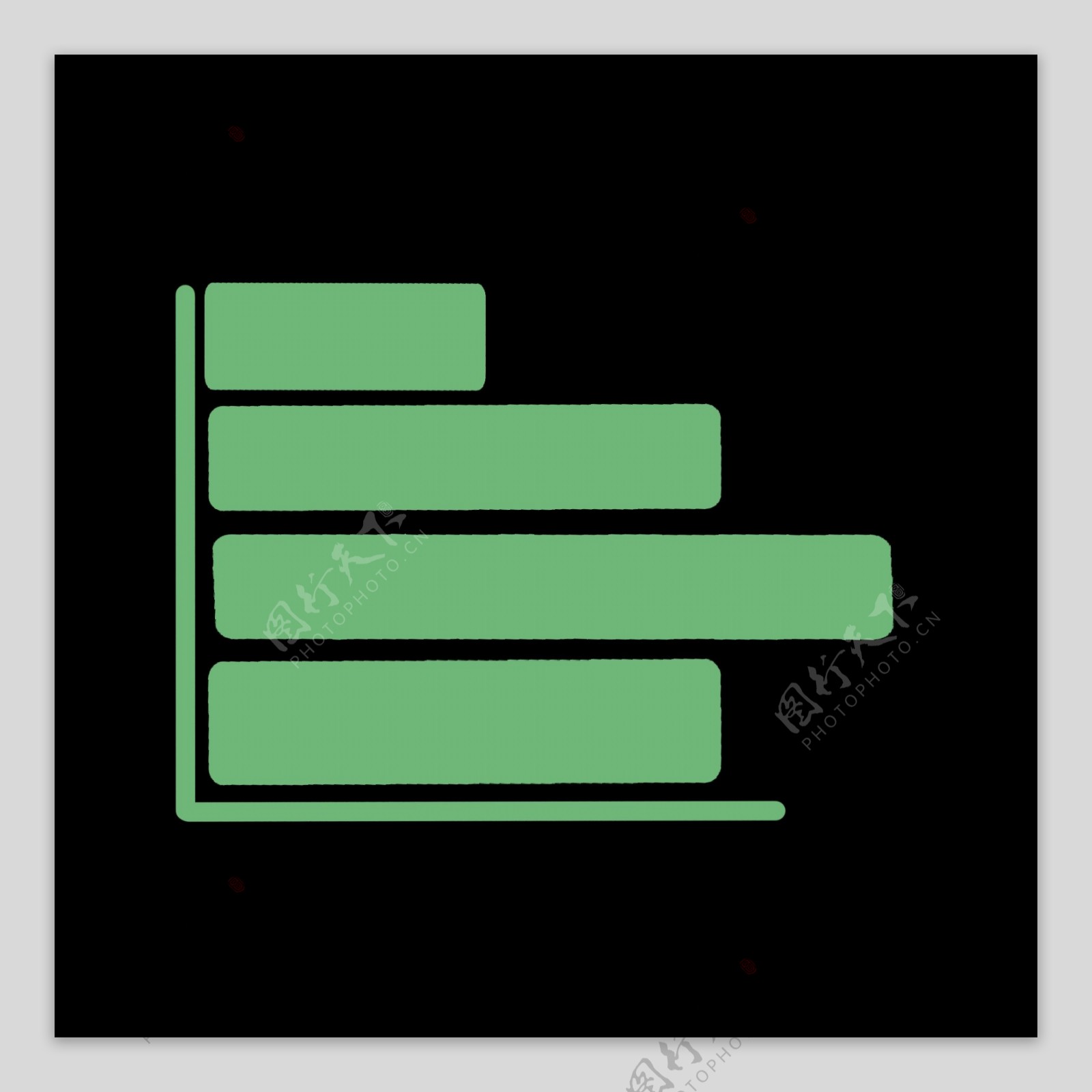 绿色数据柱状图图标
