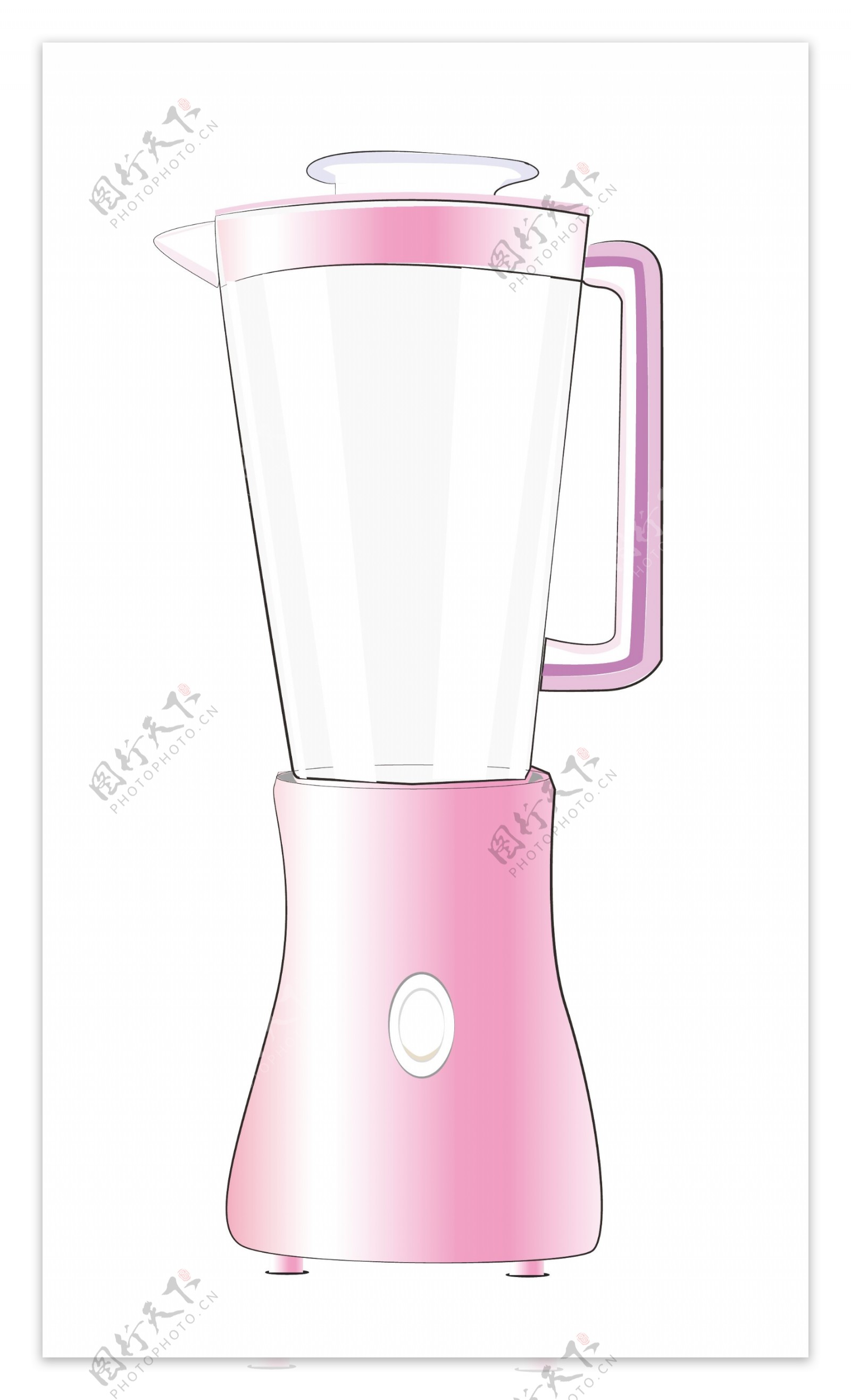 手绘粉色榨汁机插画