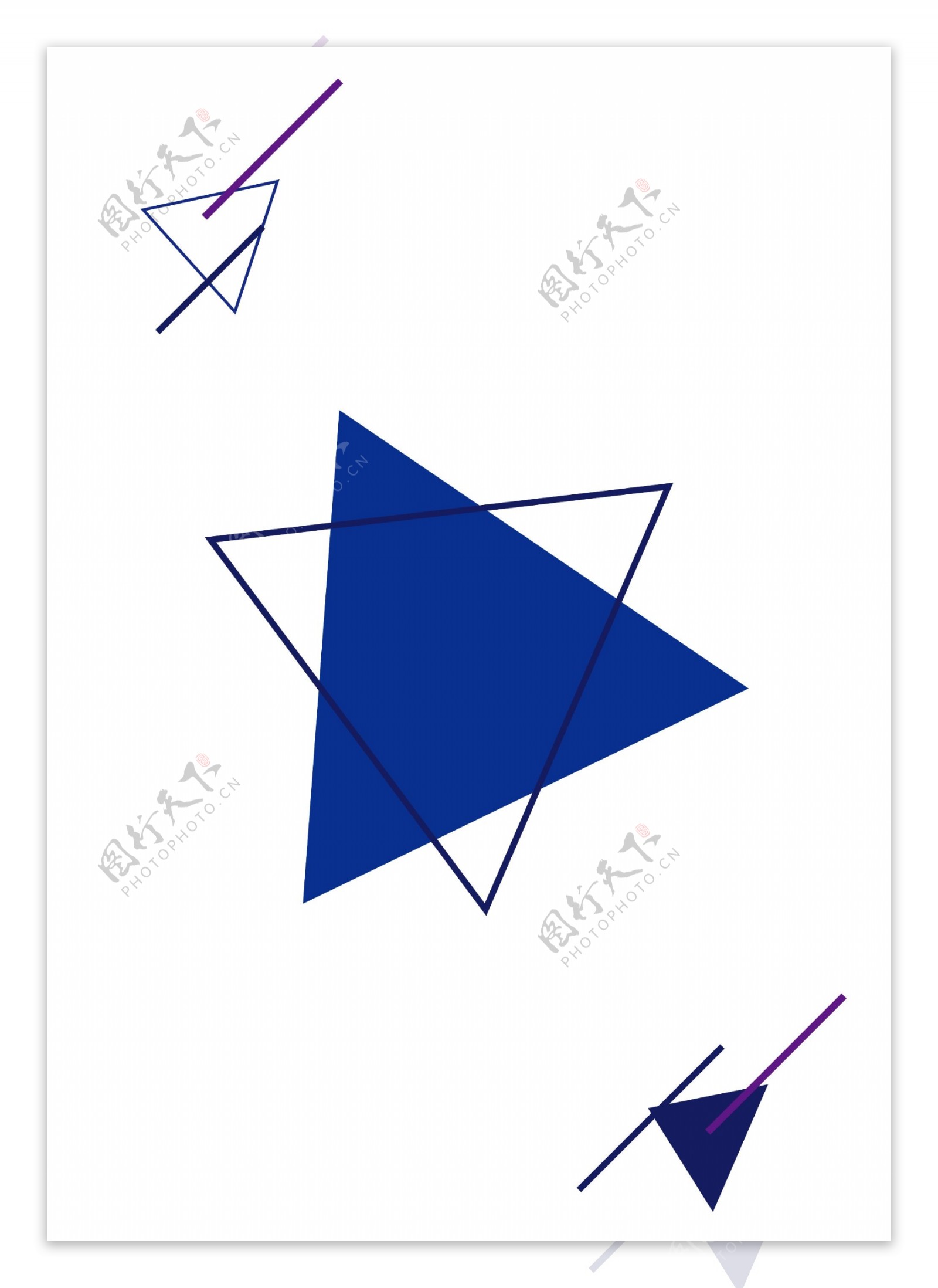 抽象蓝色三角形线条
