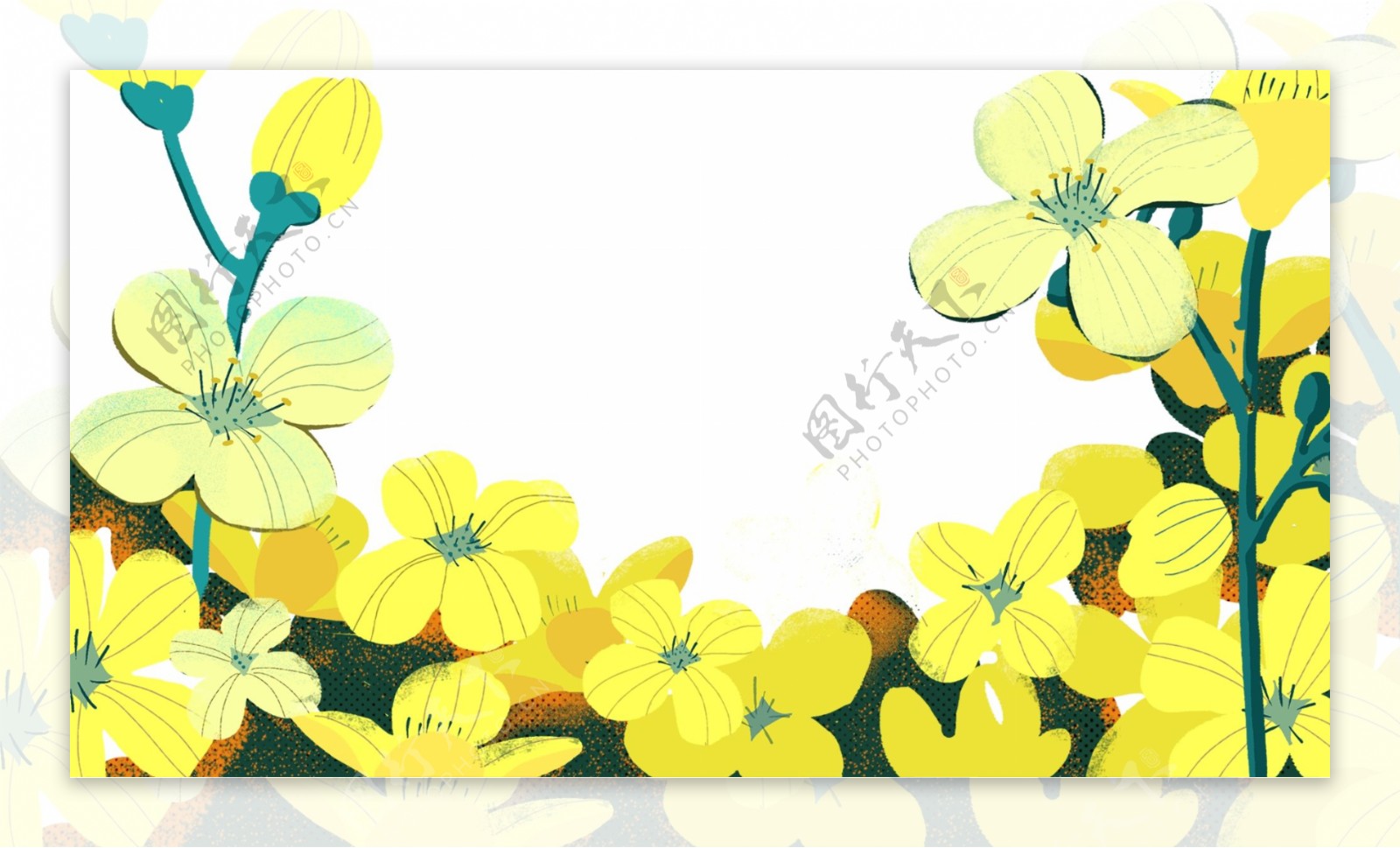 黄色花朵装饰边框