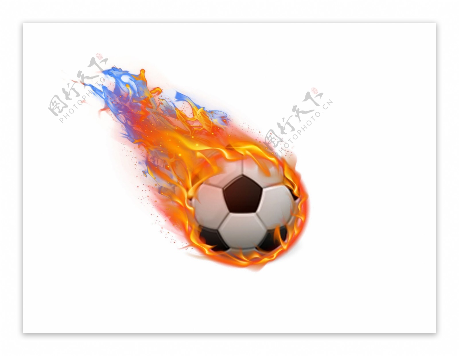 带着火的足球卡通