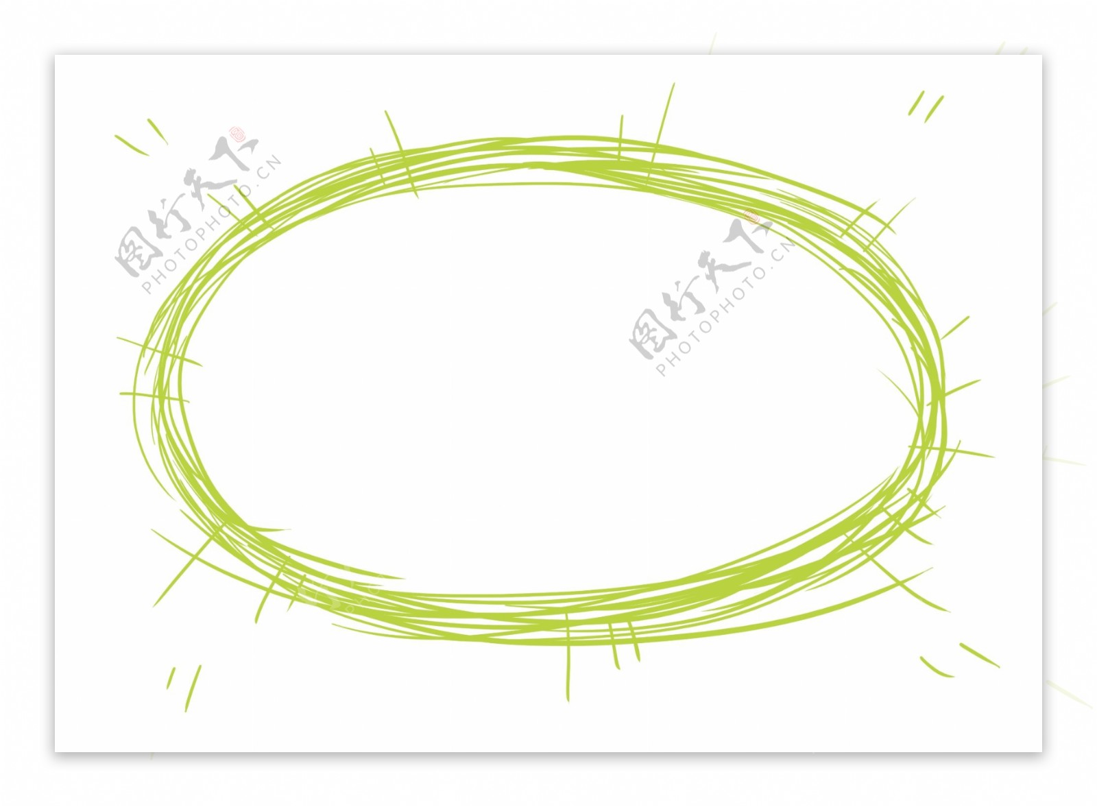 绿色手绘简约线条标题框
