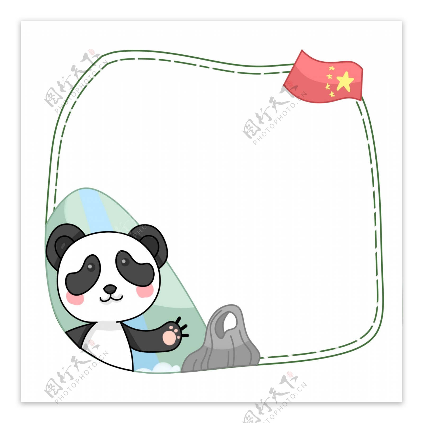 中国熊猫边框元素素材PNG图片