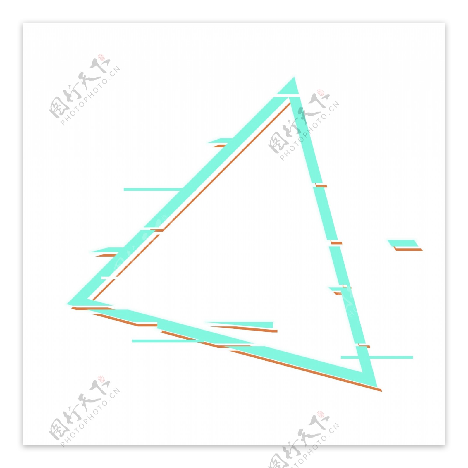 几何三角形发光边框故障风边框