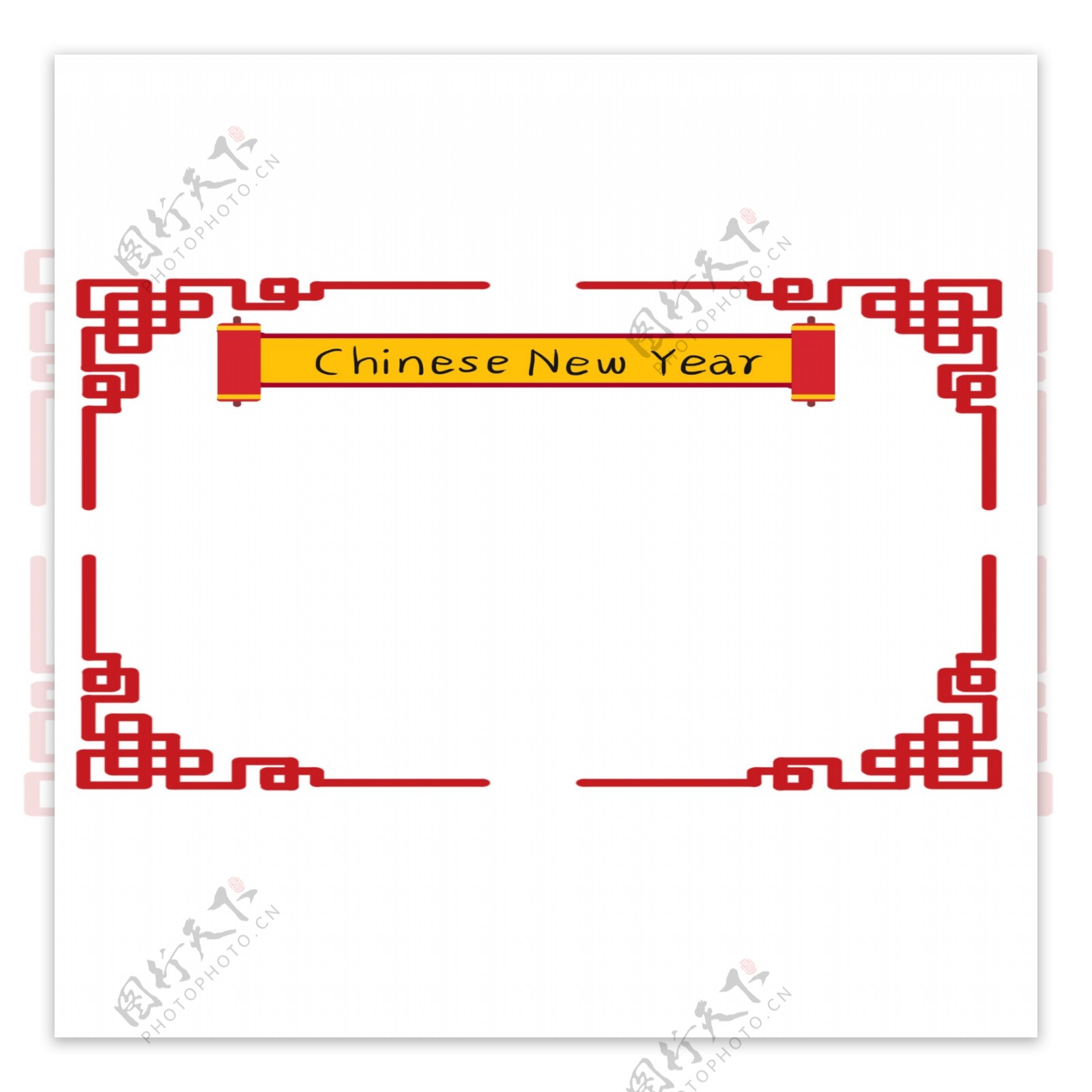 手绘中国新年边框
