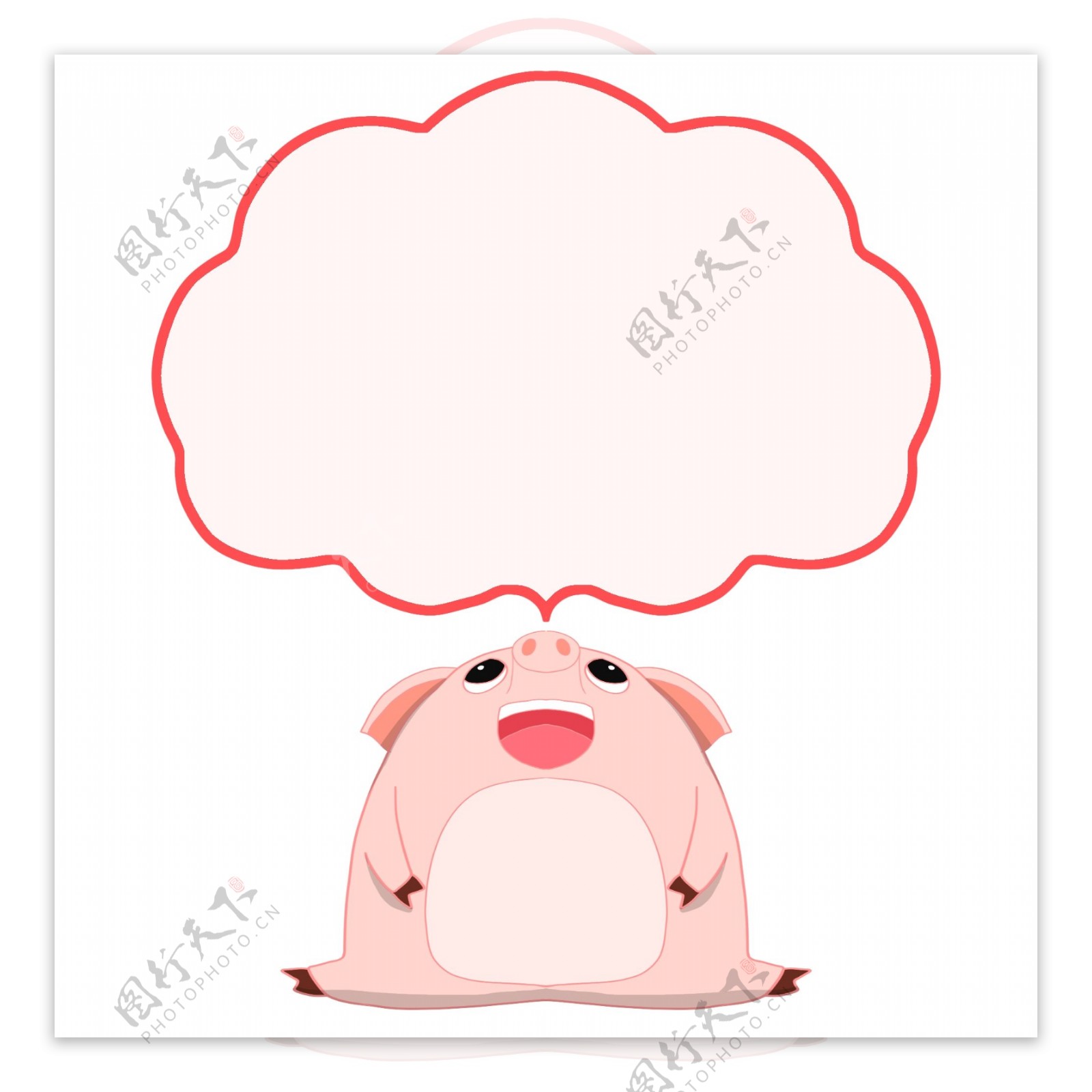 可爱小猪聊天框插画