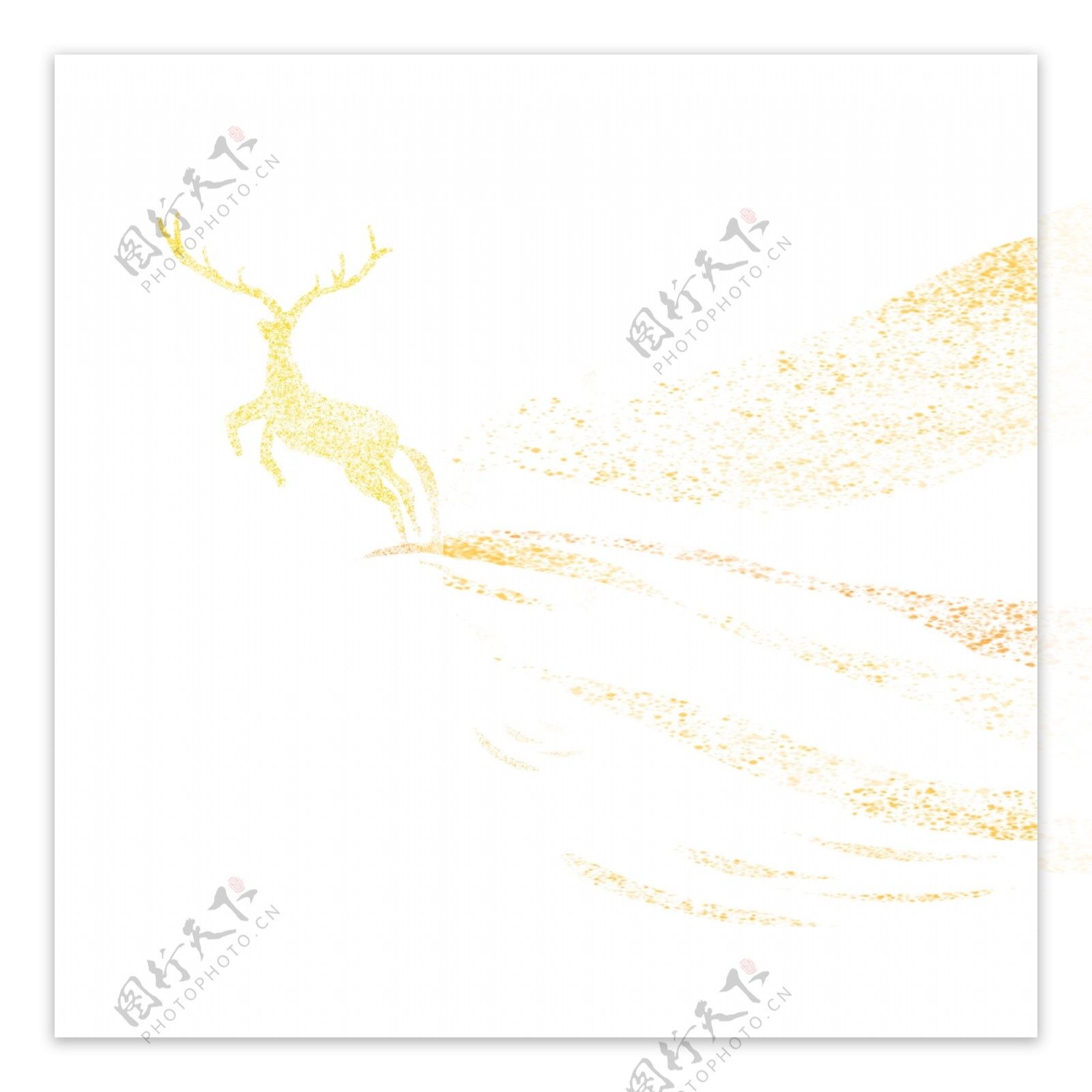卡通黄色的鹿子免抠图