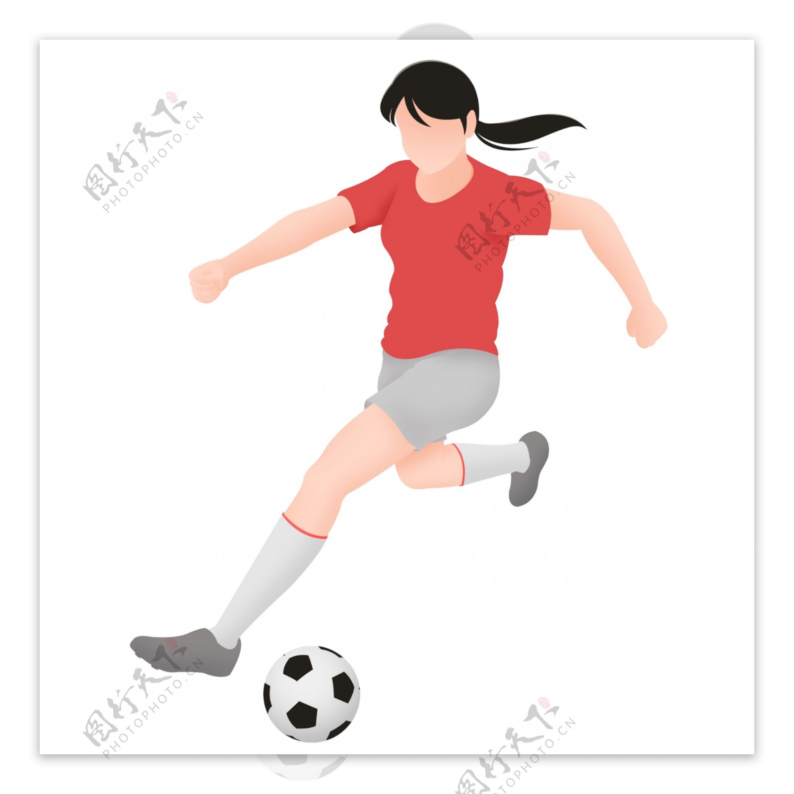 爱运动的踢足球的女孩
