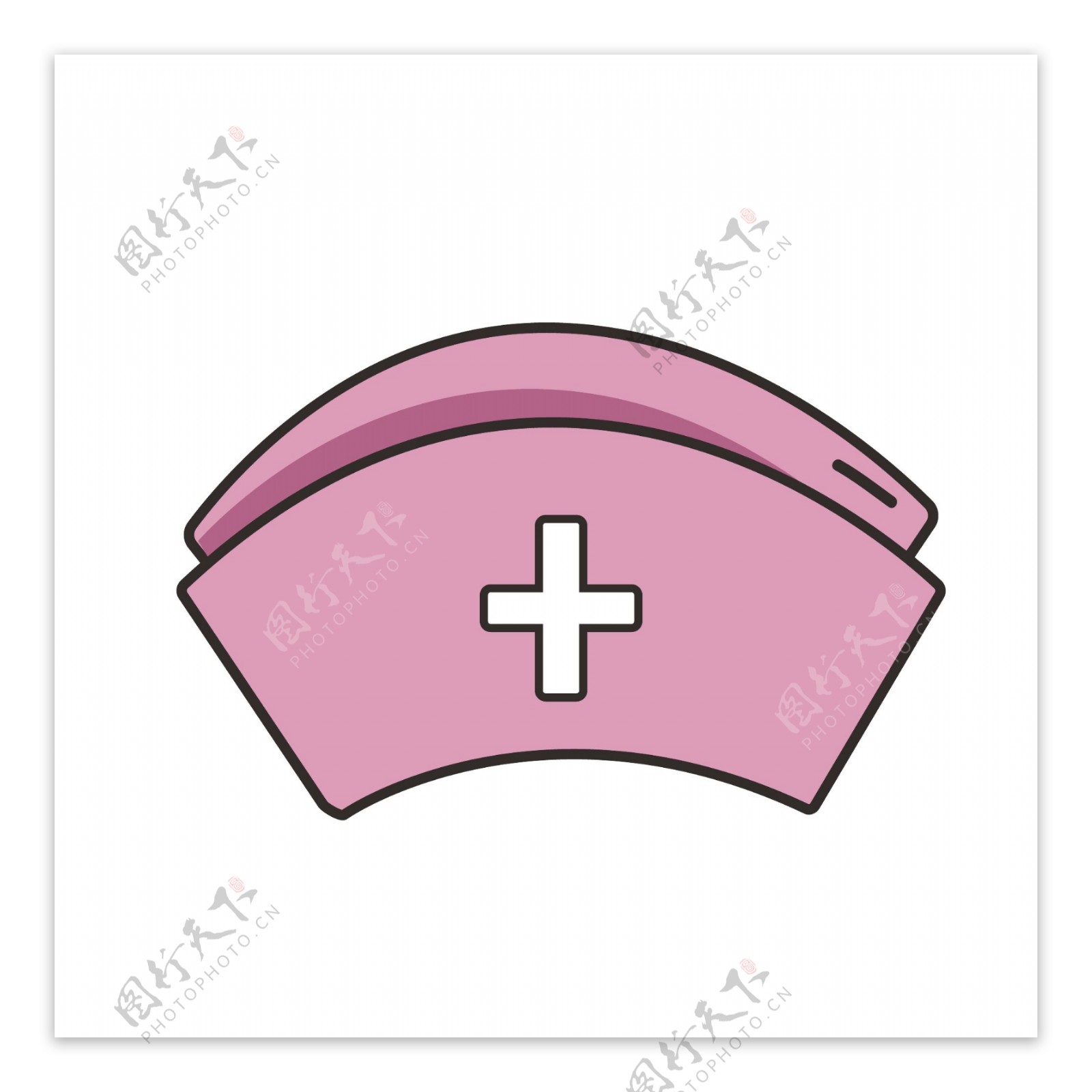 矢量图粉红色的护士帽