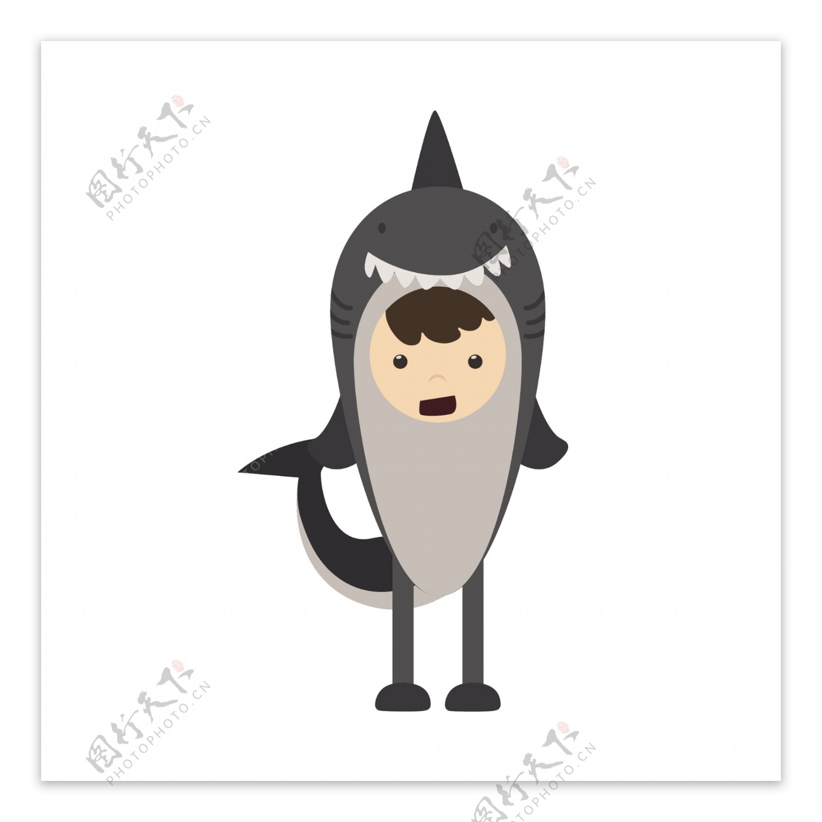 儿童节鲨鱼服饰矢量素材