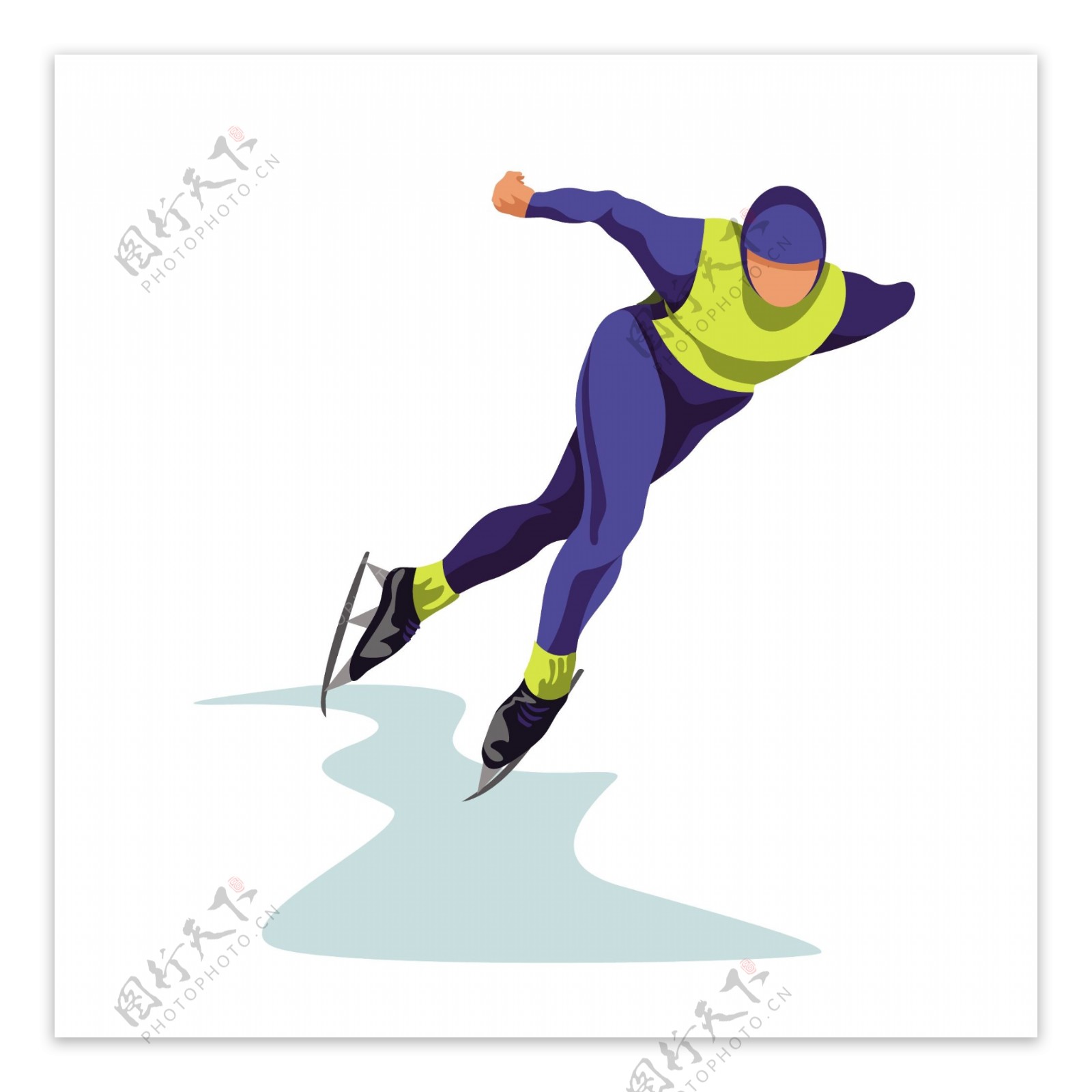 A Vector Illustration Of People Ice Skating In An Outdoor Ice Skating ...