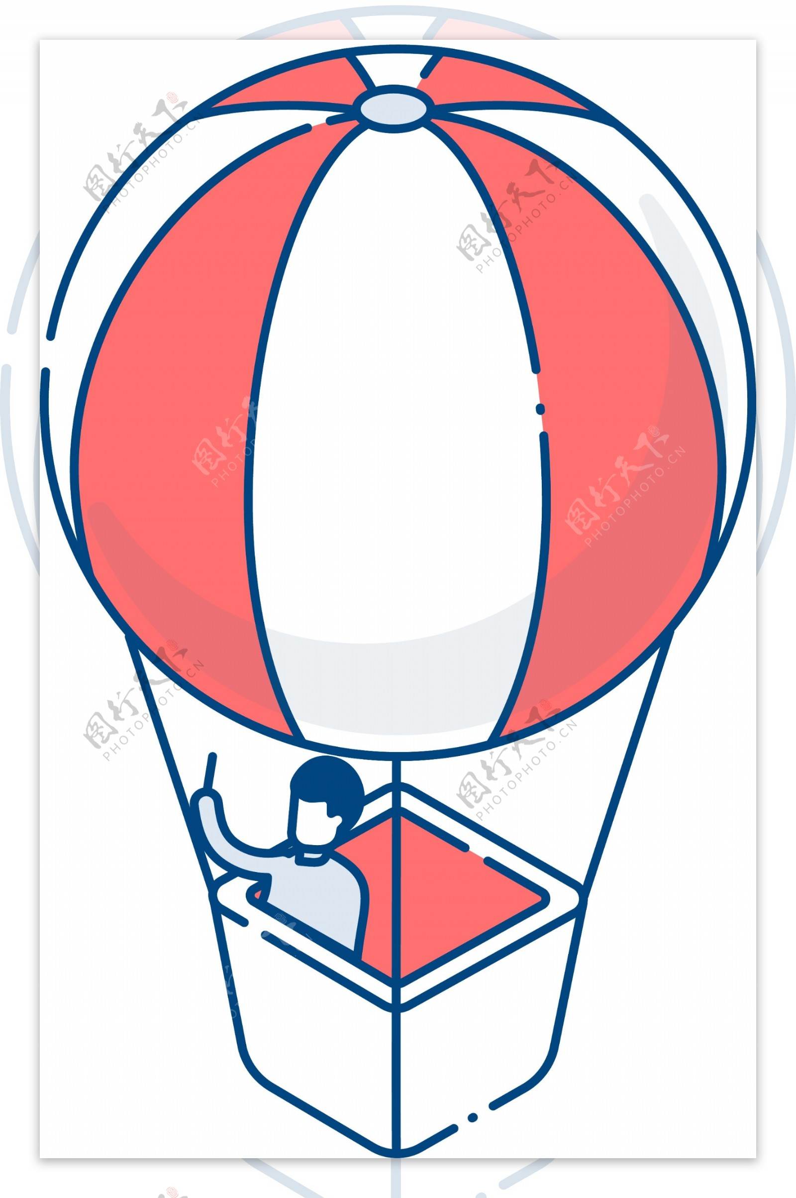 2.5D立体热气球轴测图