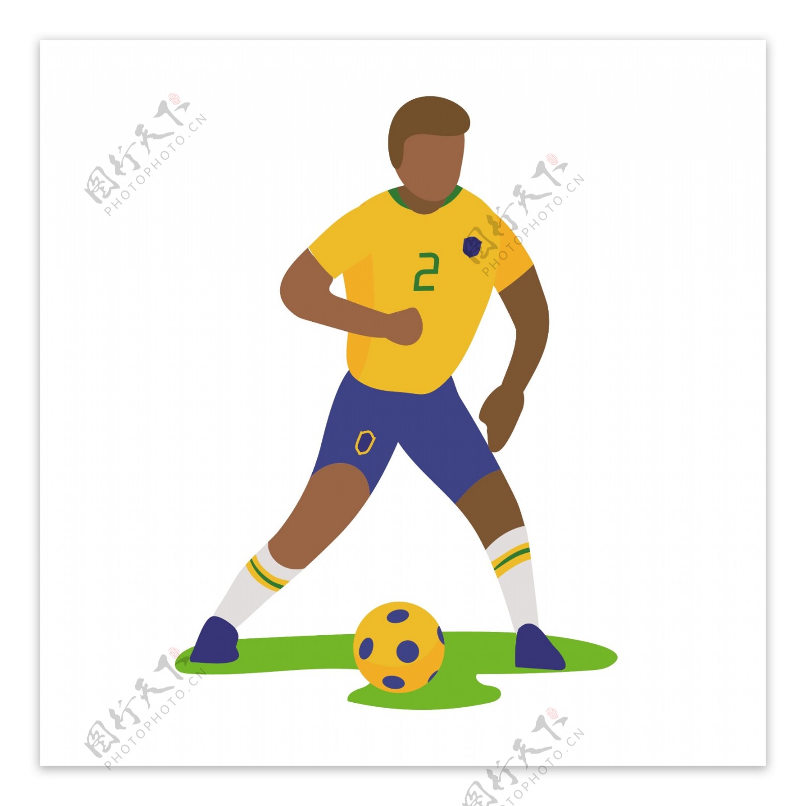 巴西队足球姿势矢量素材