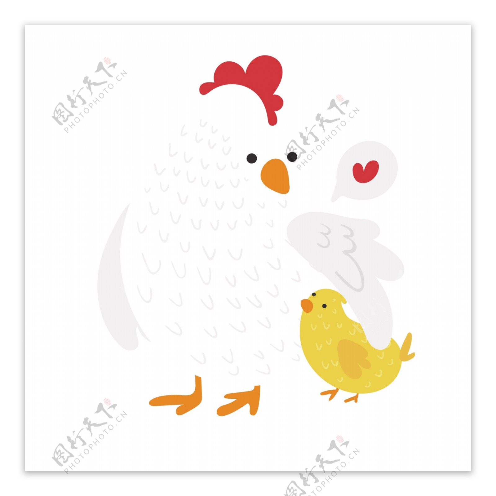 母鸡动物人物卡通插图插画图片素材_ID:314225324-Veer图库
