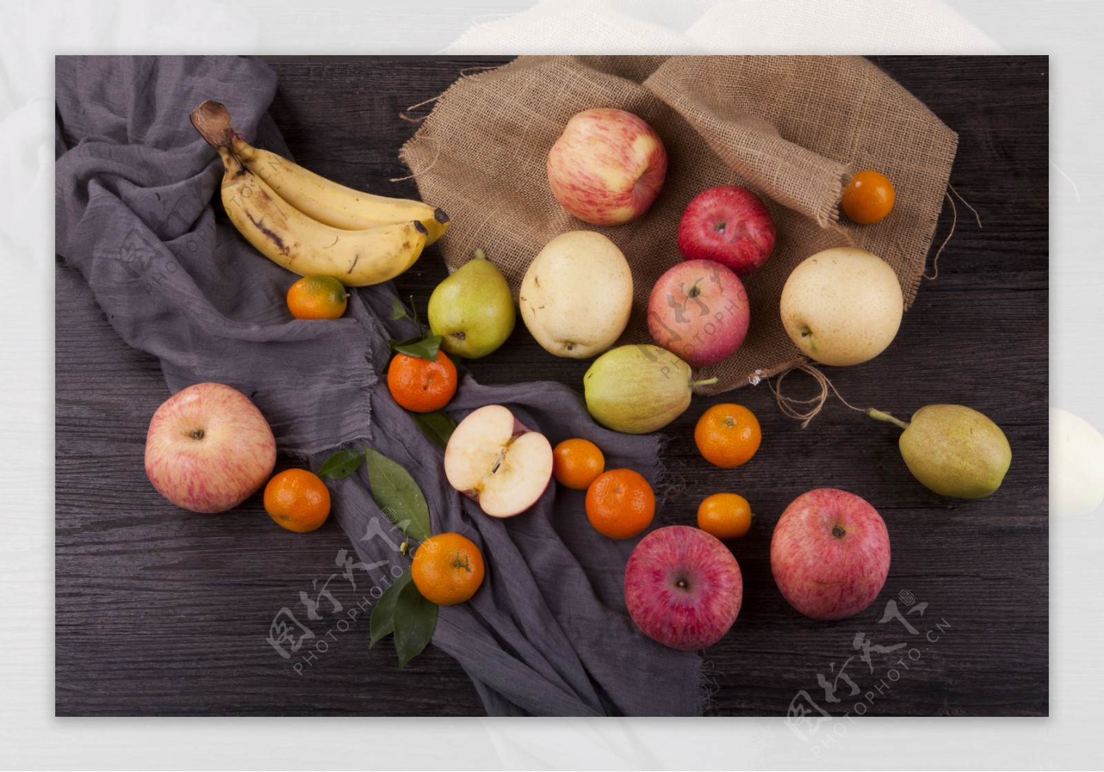 实物图摄影图各种新鲜水果香蕉等2