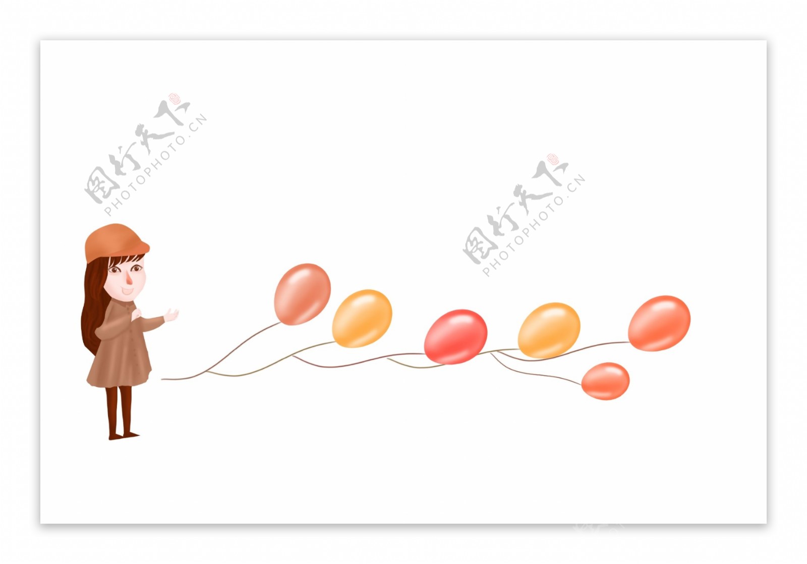 气球的分割线插画