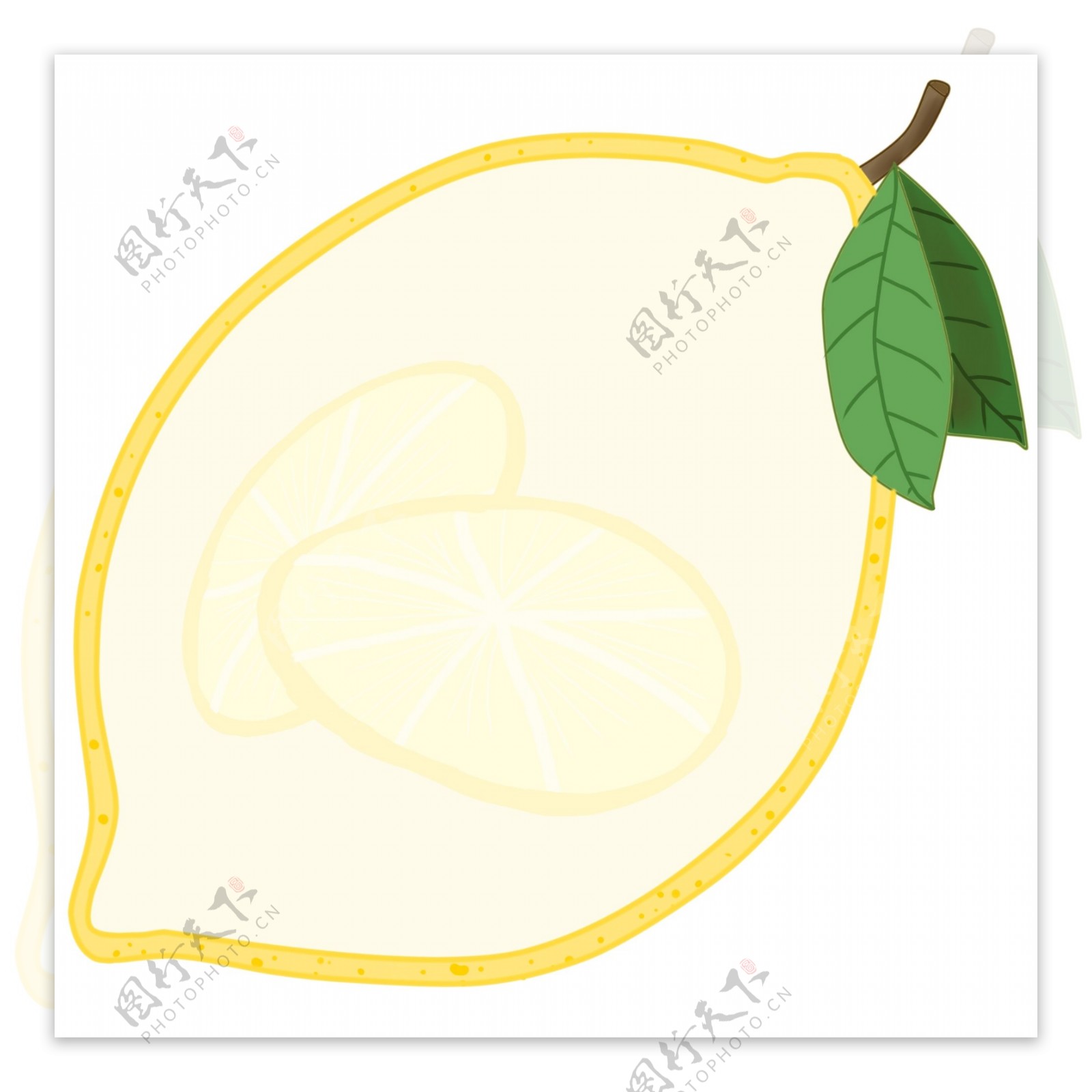 卡通黄色柠檬边框插画