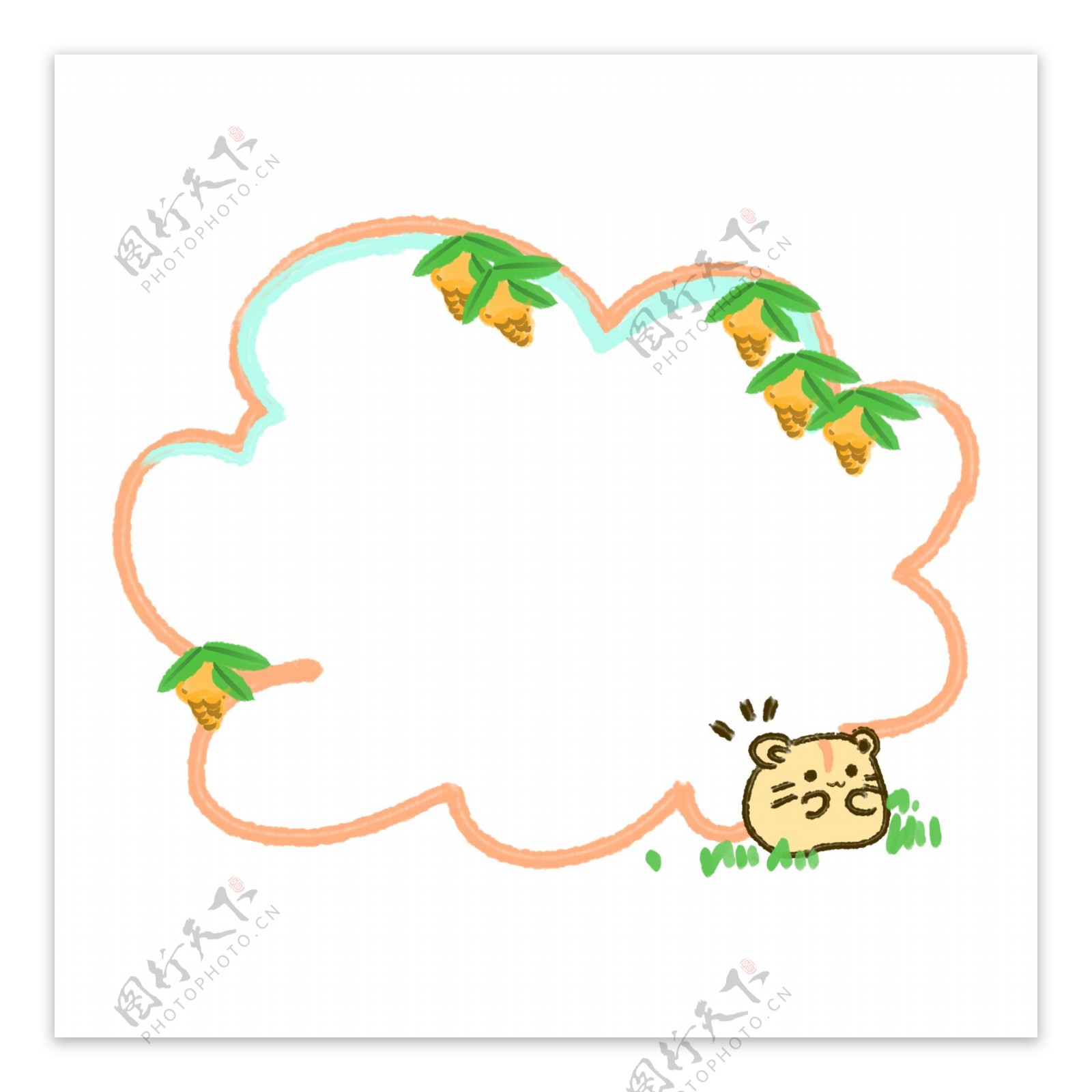 云朵可爱小框插画