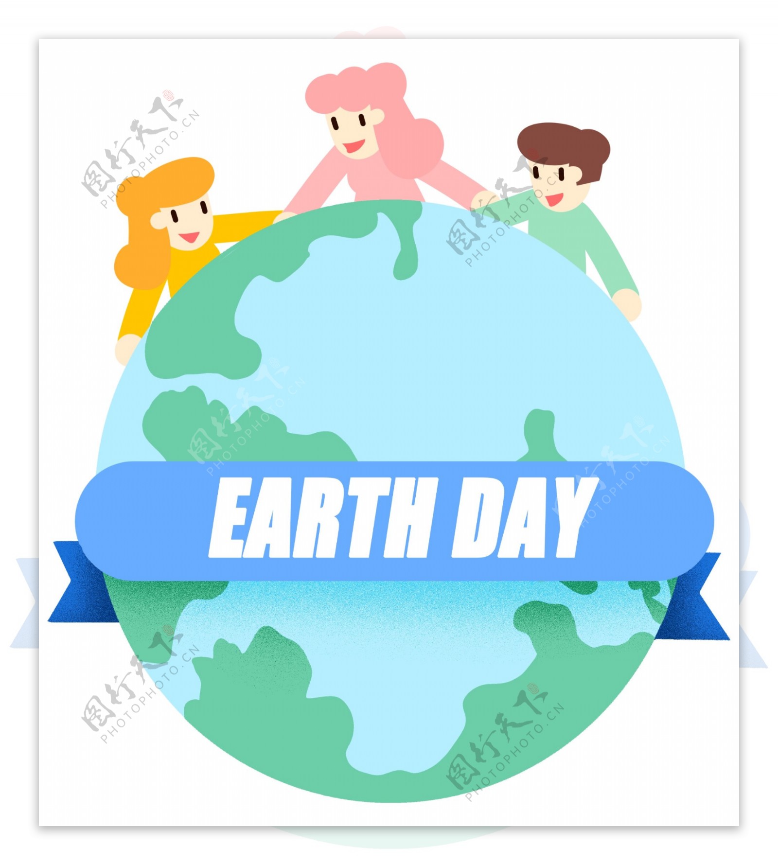 世界地球日横幅插画