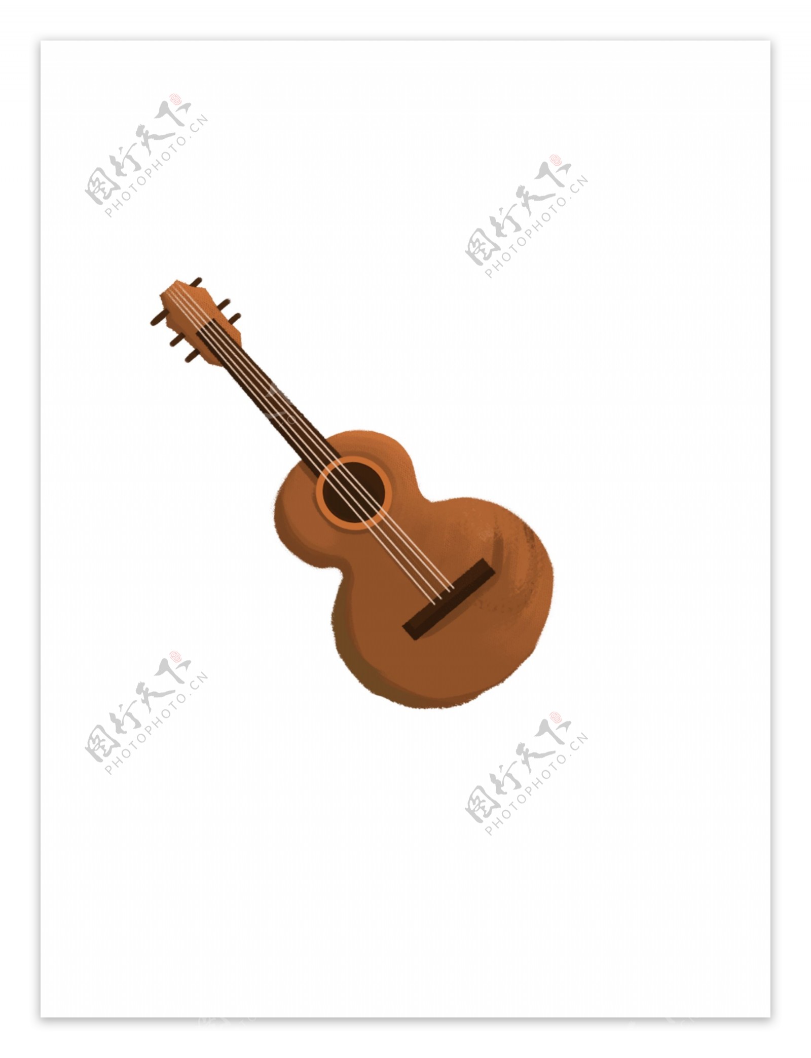 四个手绘彩色吉他插图免抠png透明图片素材-编号24620708-图行天下
