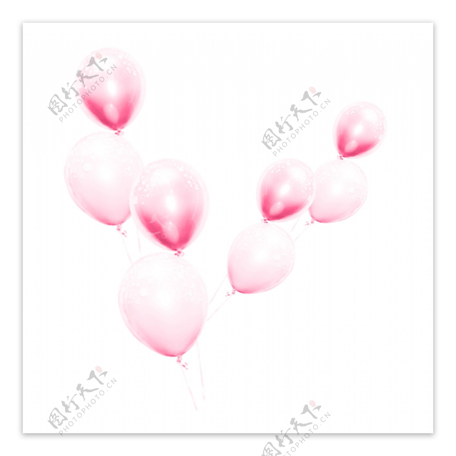 粉色水彩气球卡通透明素材