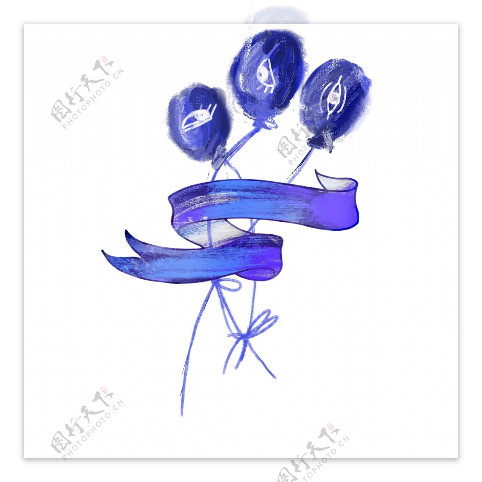 愚人节3气球分层彩带创意设计