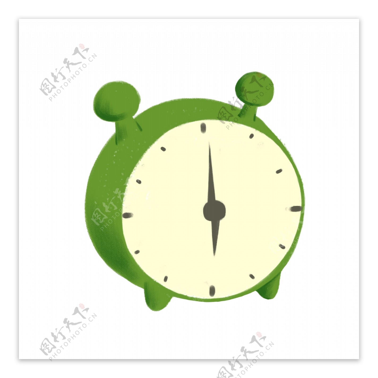 室内环境居家设计可爱卡通绿色闹钟