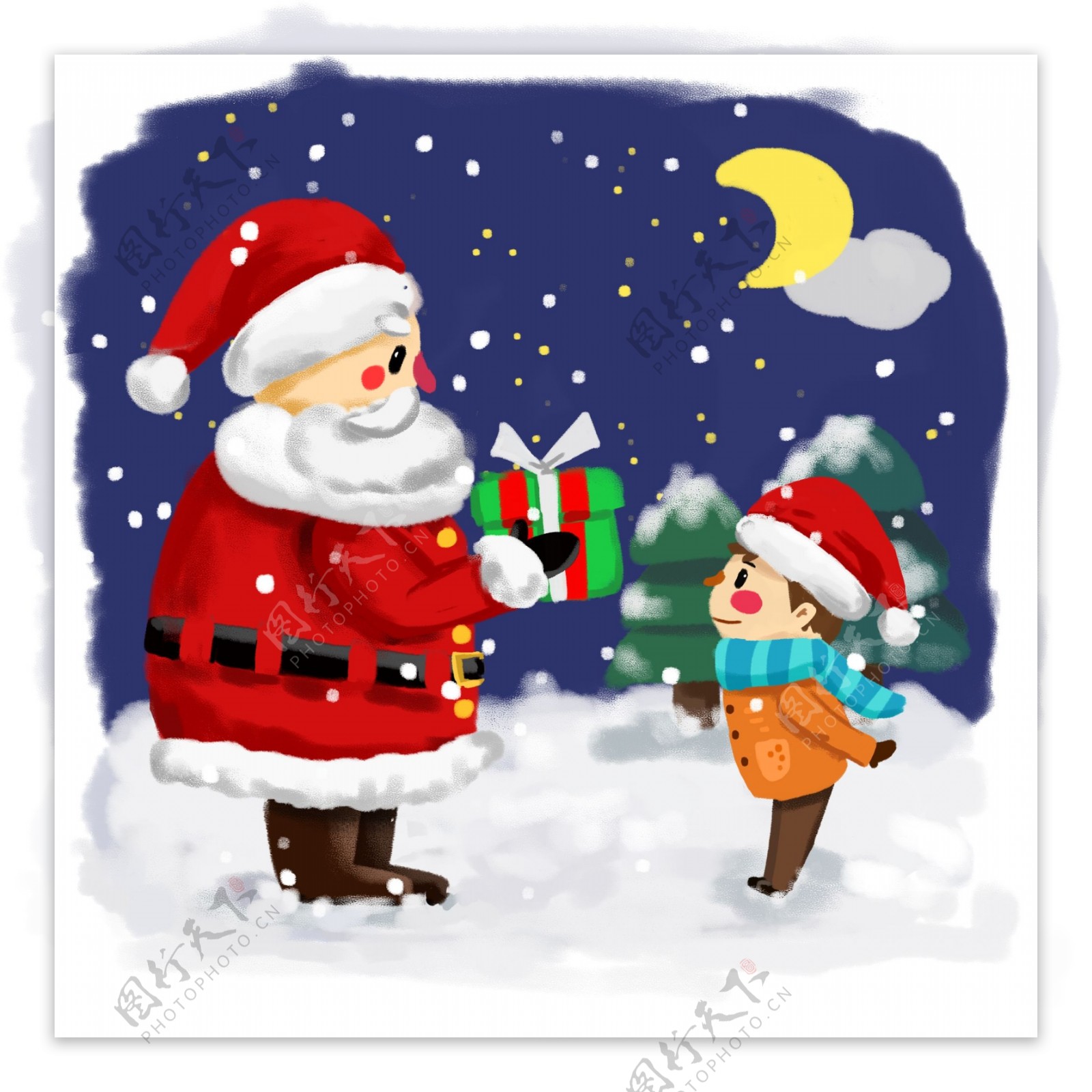 圣诞老人送礼物图片素材-编号22708657-图行天下