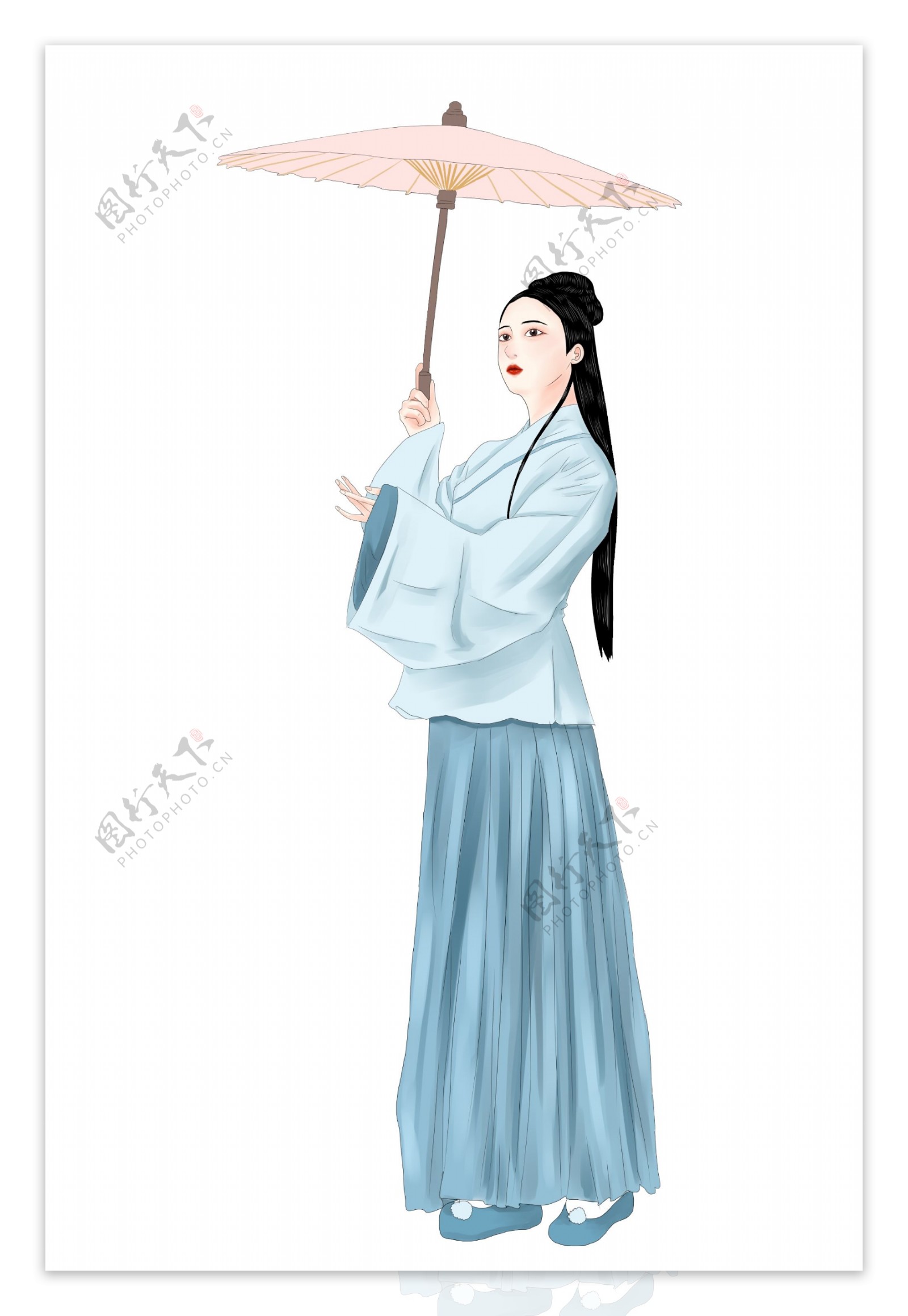 汉服古装古风中国风手绘美少女卡通人物PNG