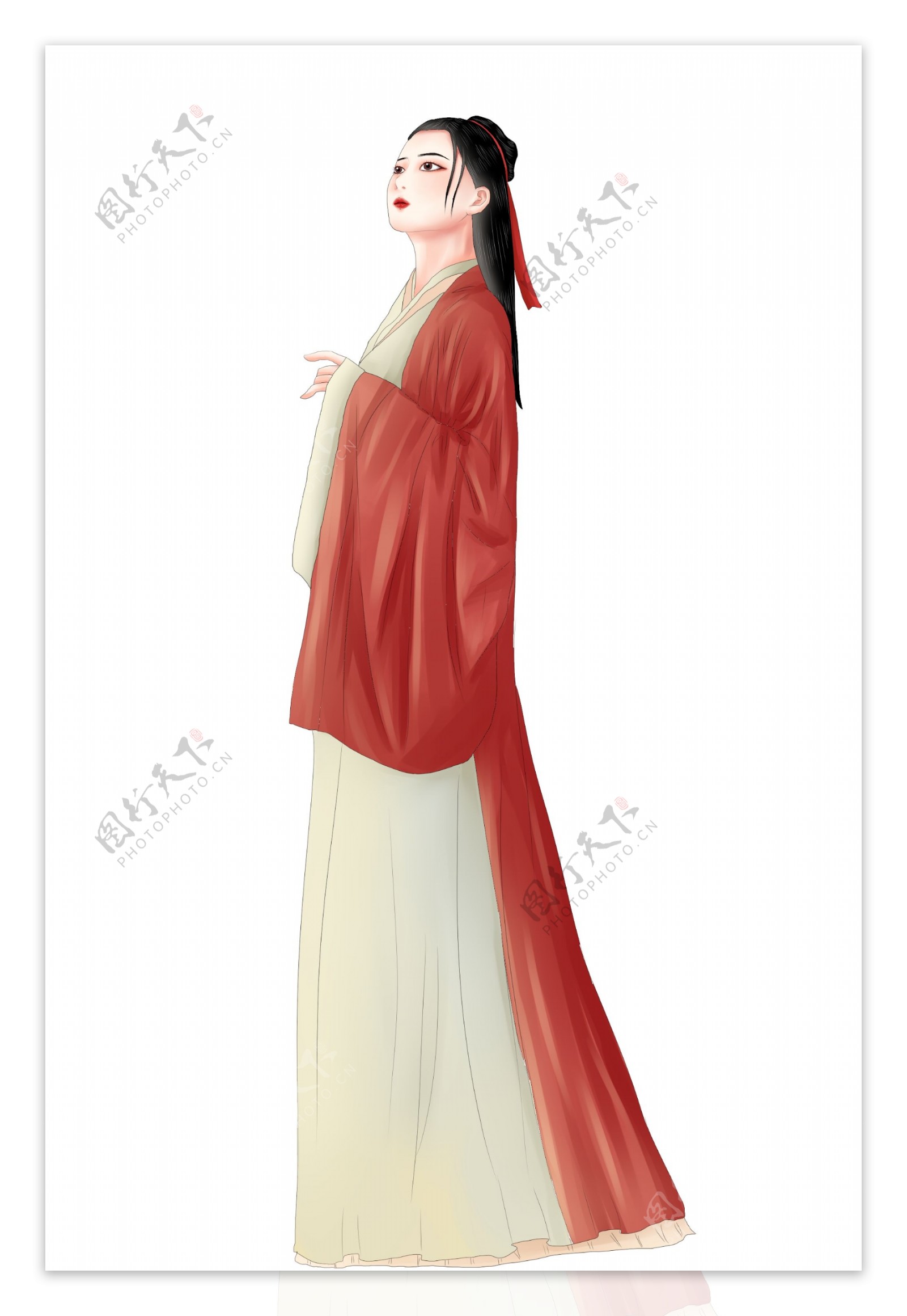 汉服古装古风中国风手绘美少女PNG