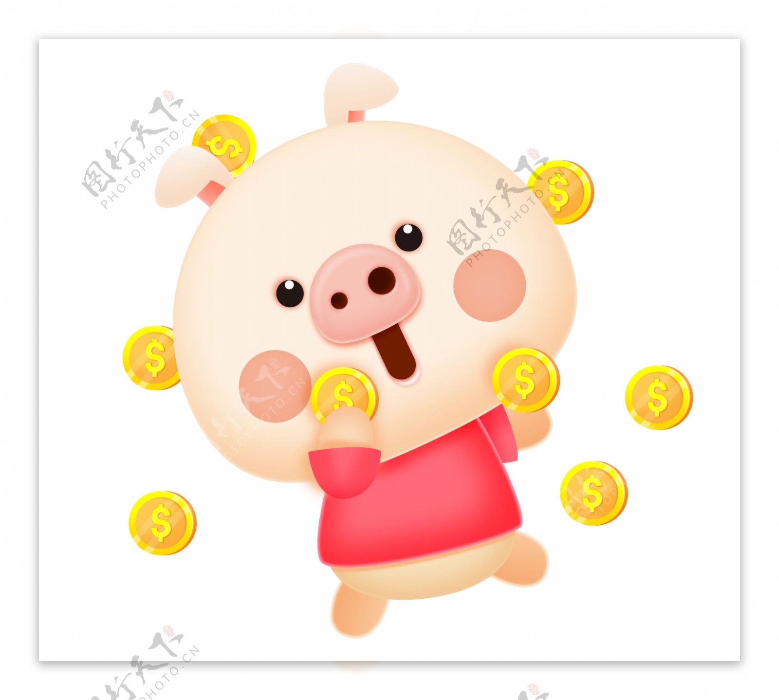正在捡金币的小猪