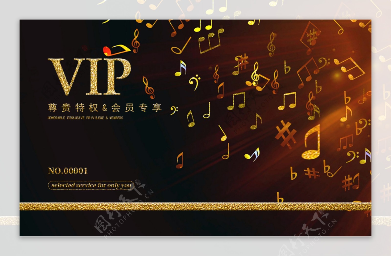 黑金音乐VIP会员卡模板