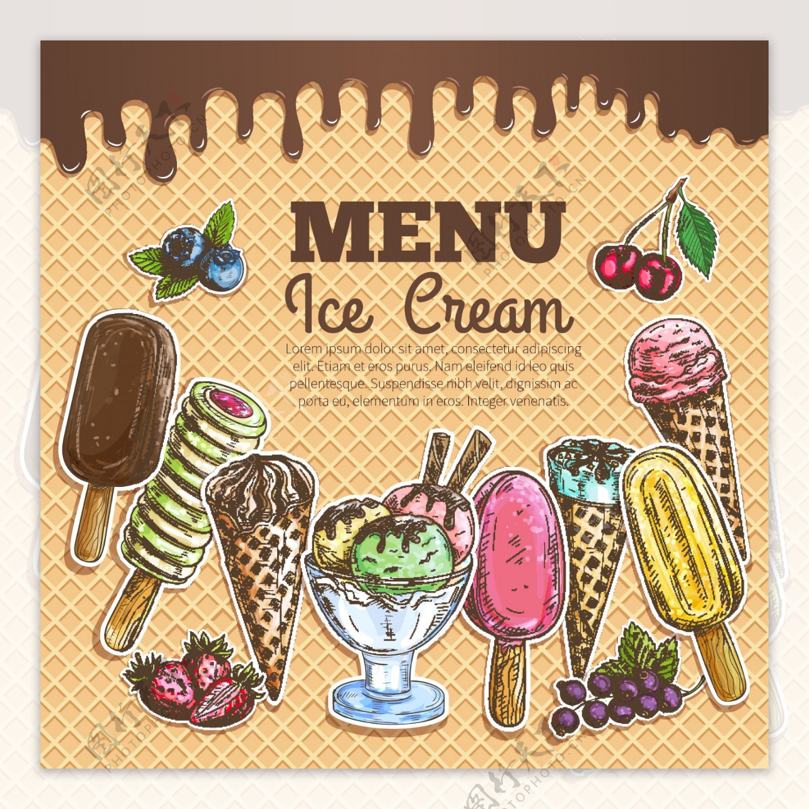 冰淇淋菜单