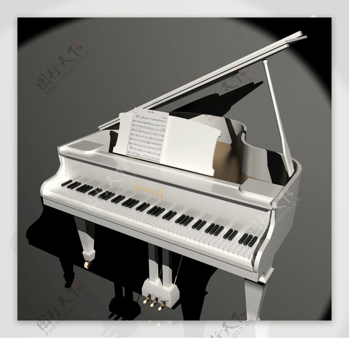 白色钢琴木制钢琴乐器