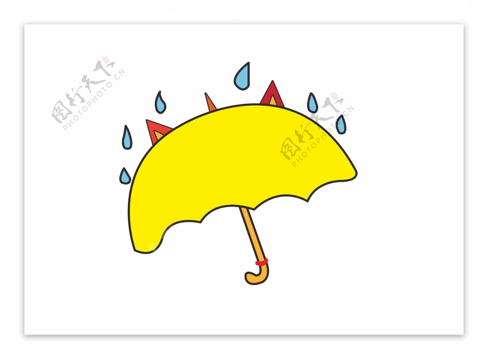 矢量卡通雨伞图案