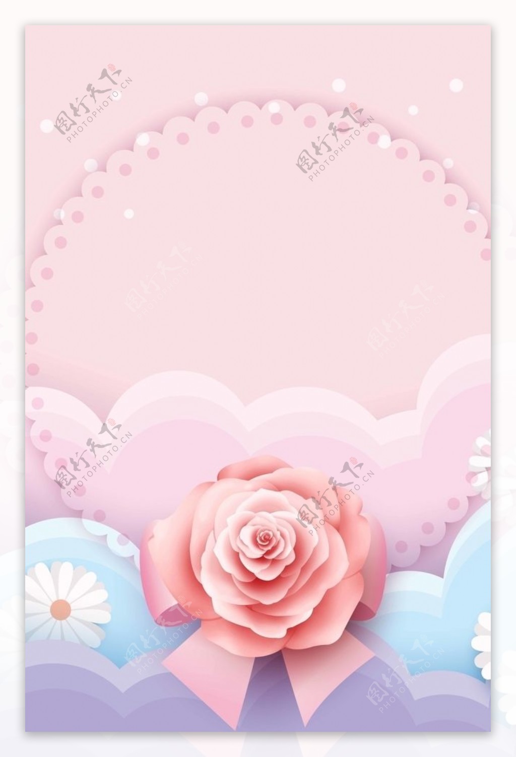 粉色浪漫唯美清新花卉情人节背景