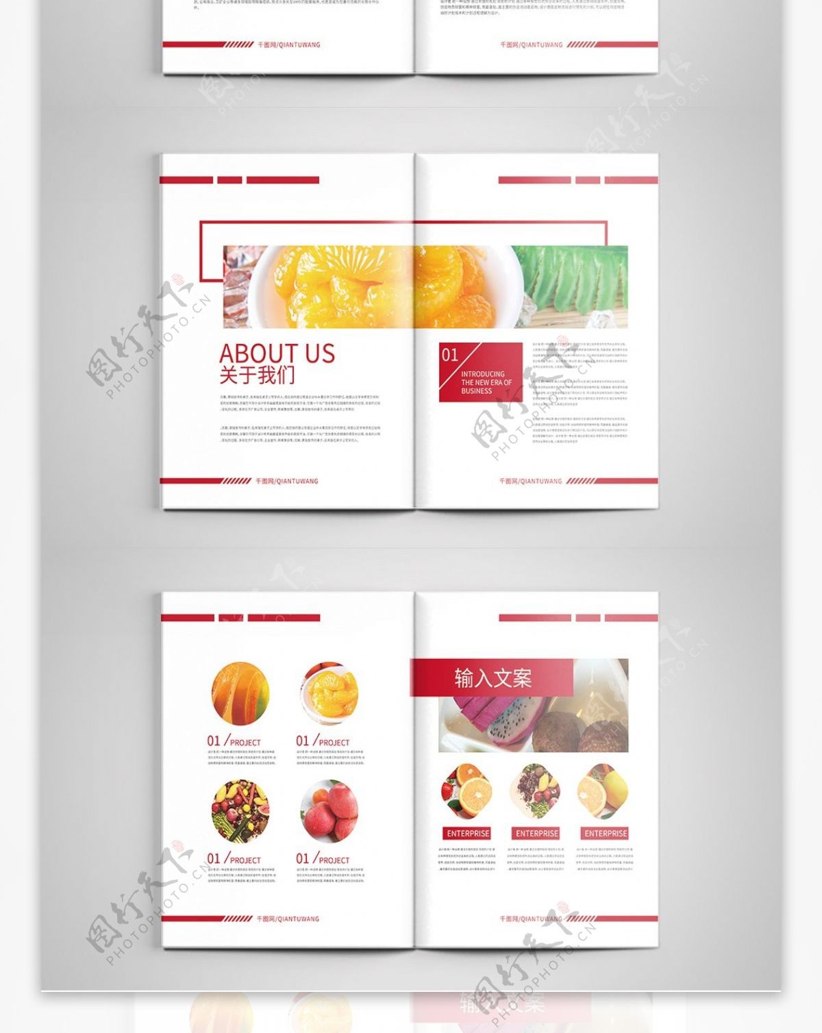 红色水果画册设计