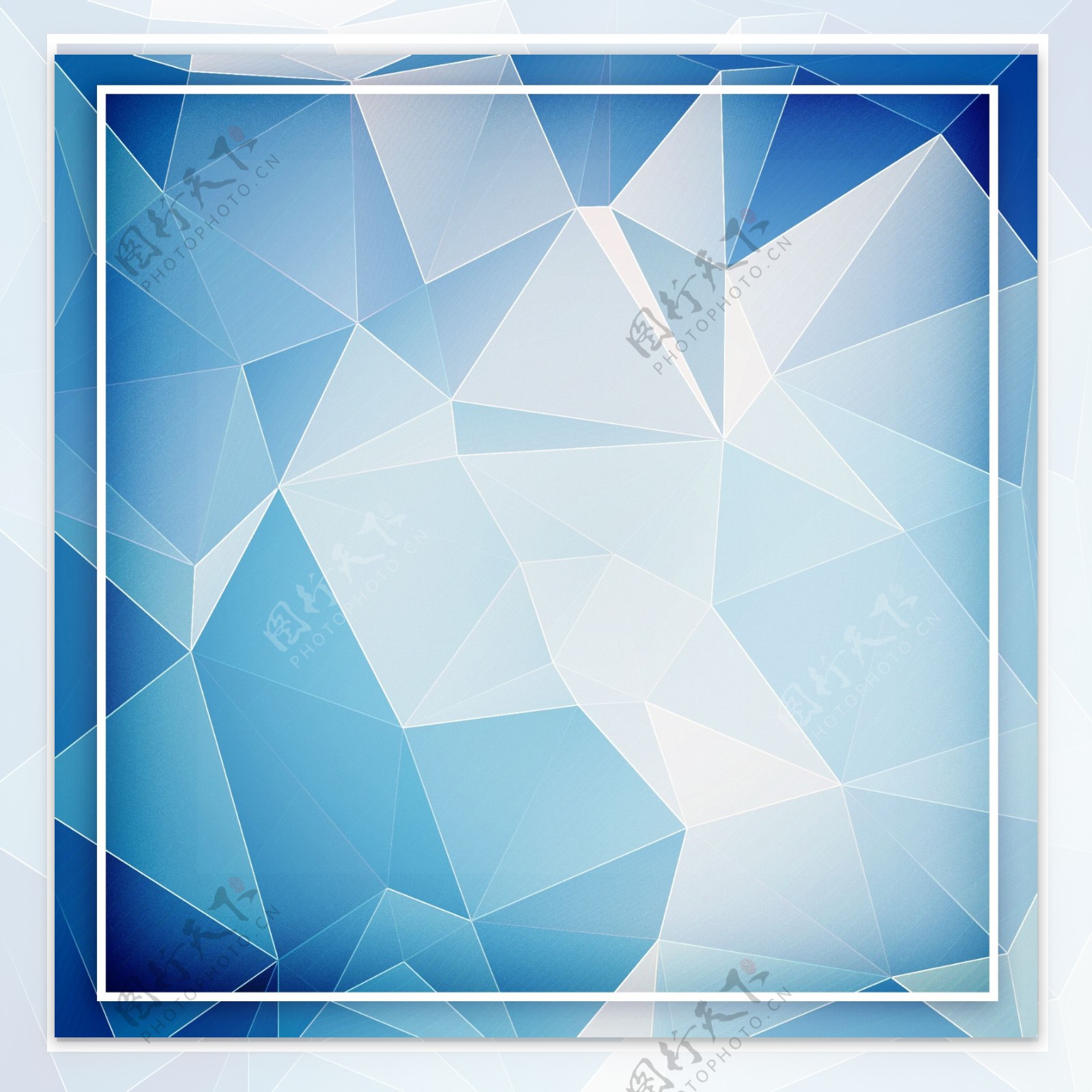 几何蓝色商务三角形色块多边形背景