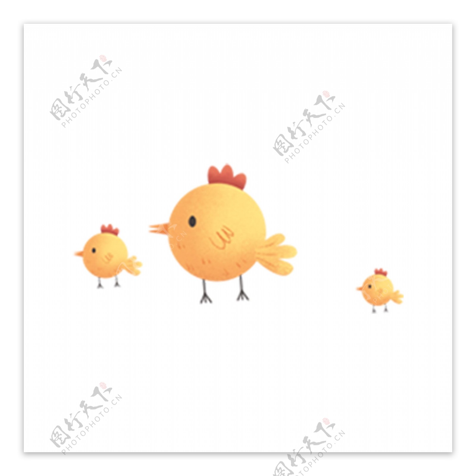 手绘小鸡动物卡通透明素材