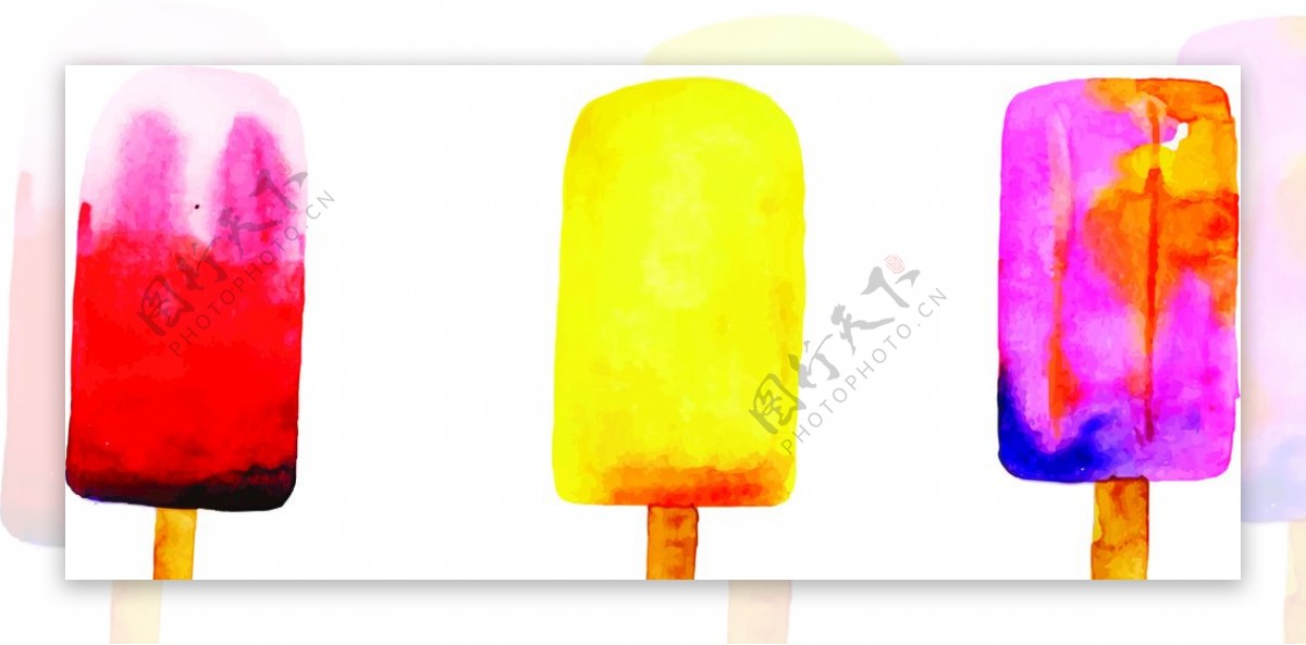 彩色夏季雪糕冰淇淋冰棍