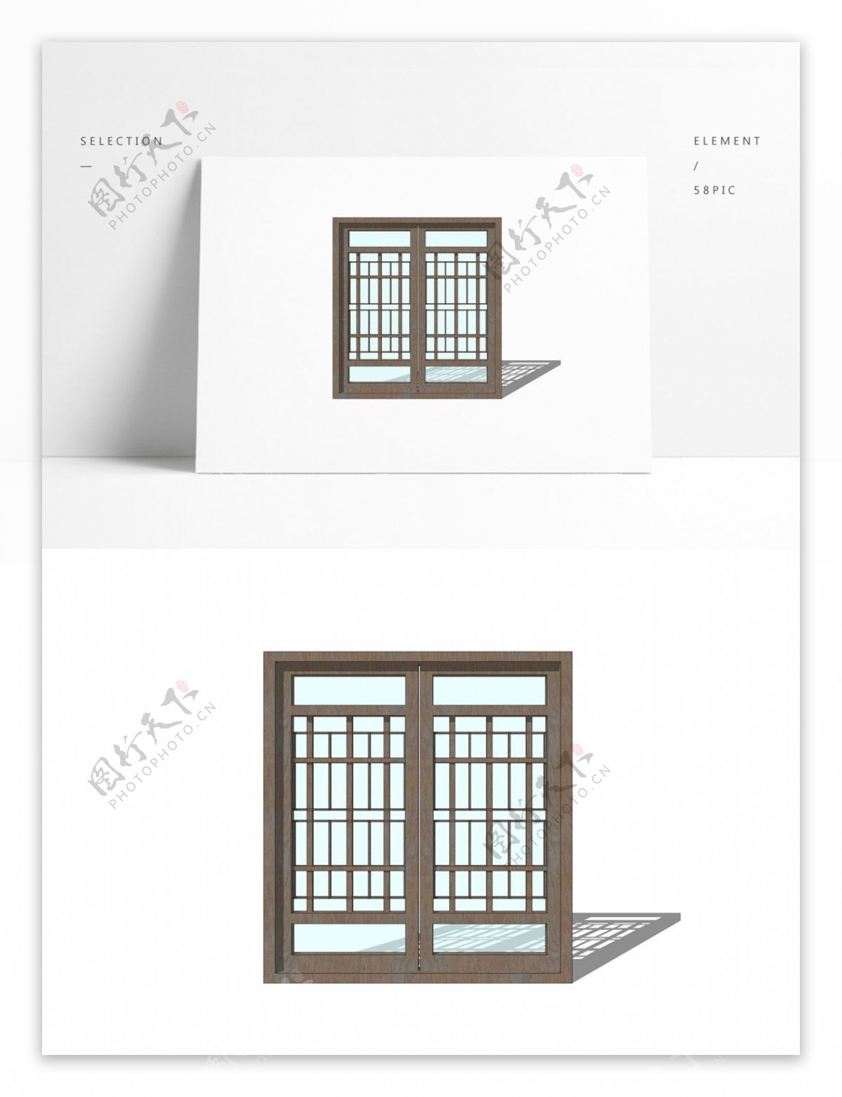 现代简约中式窗户门窗