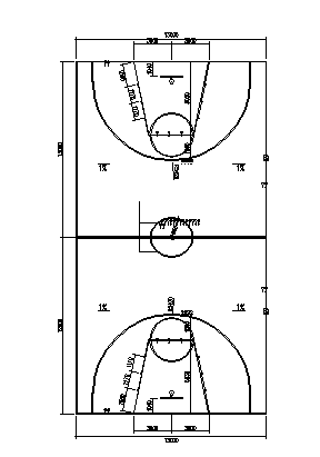 篮球场平面施工图