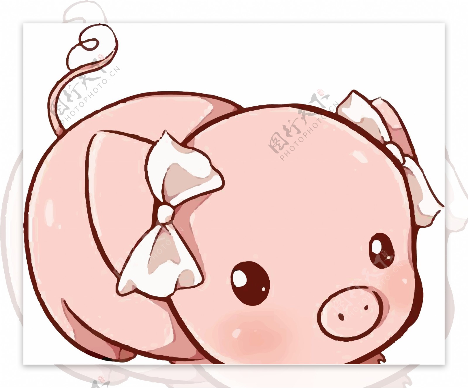 原创手绘一只笨笨的小猪