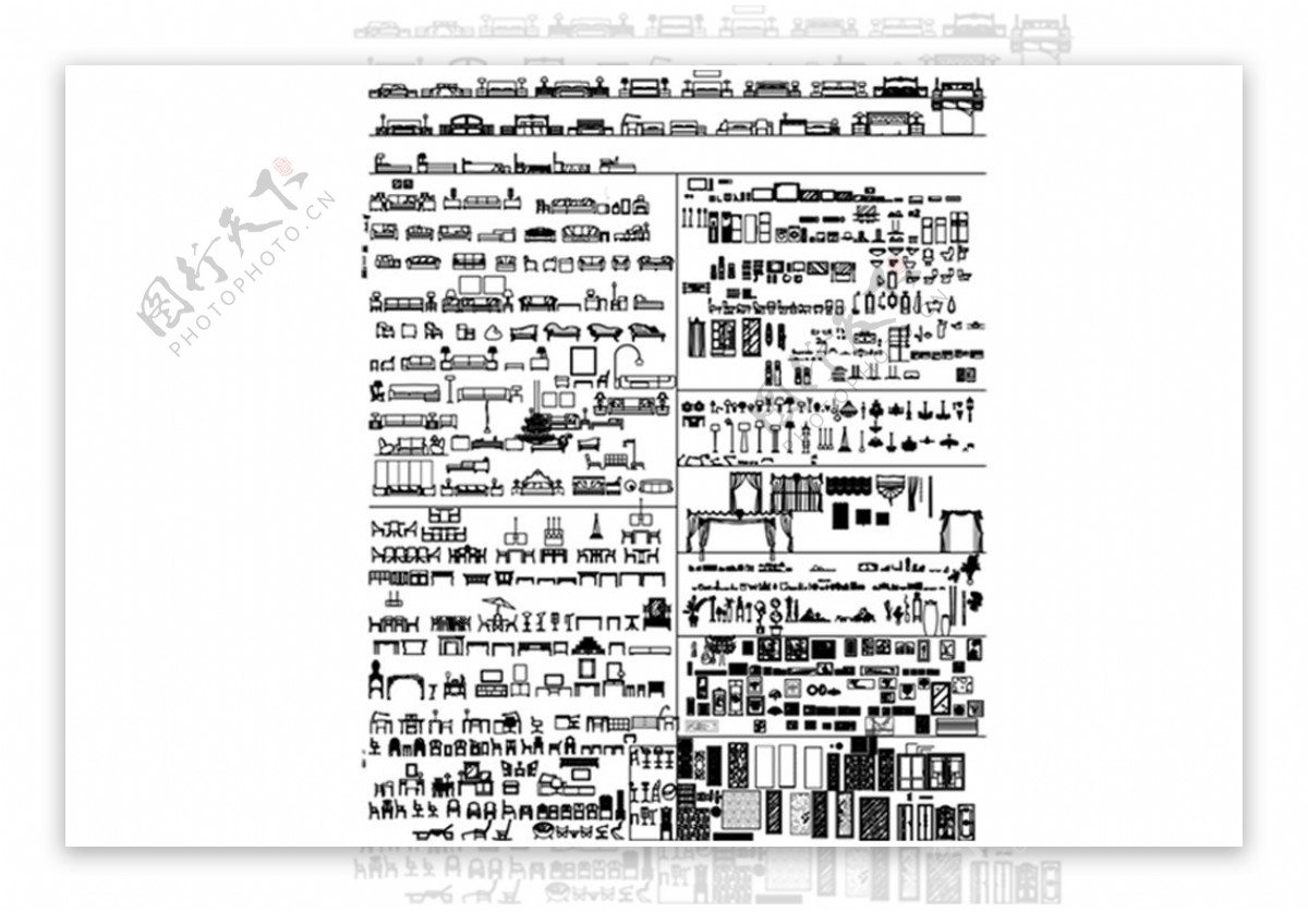 CAD室内家具模块图库