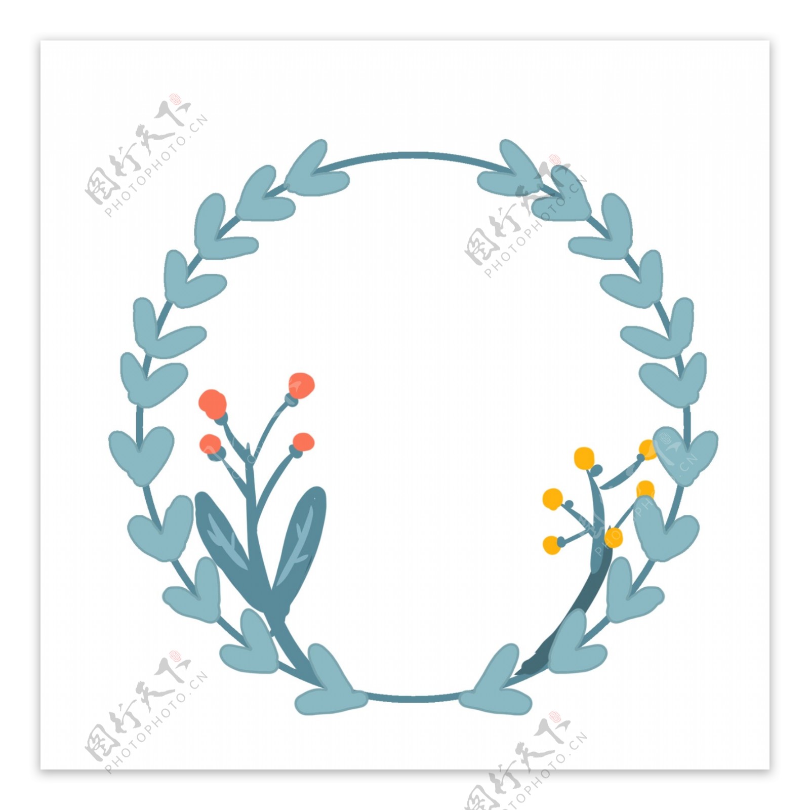 植物装饰圆形边框
