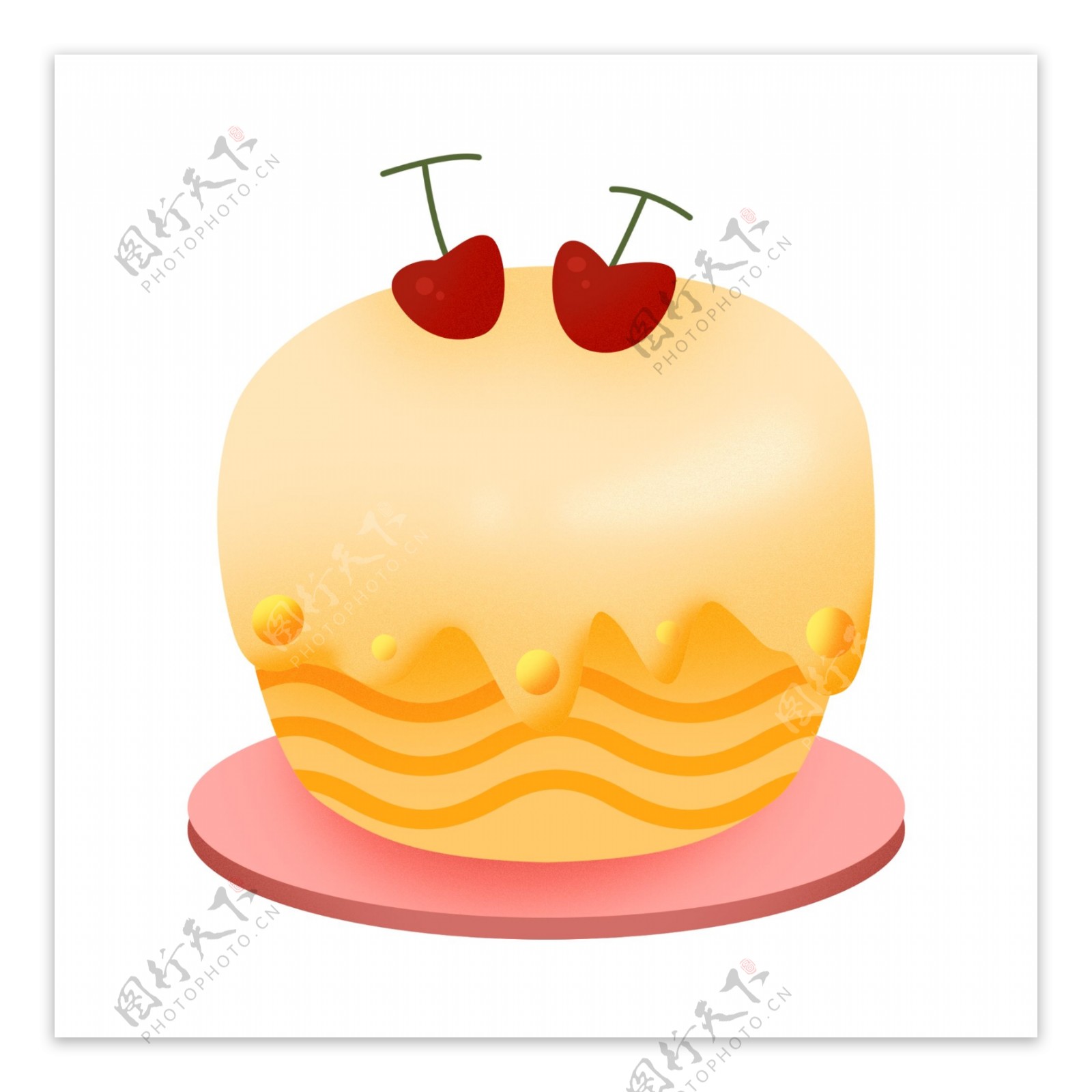 樱桃装饰小蛋糕